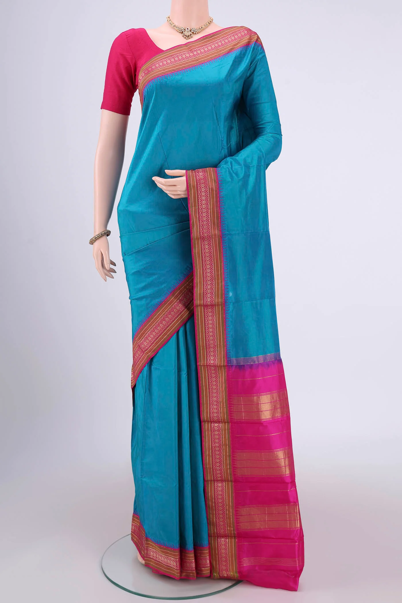 Blue Bangalore Silk - kadyal Saree