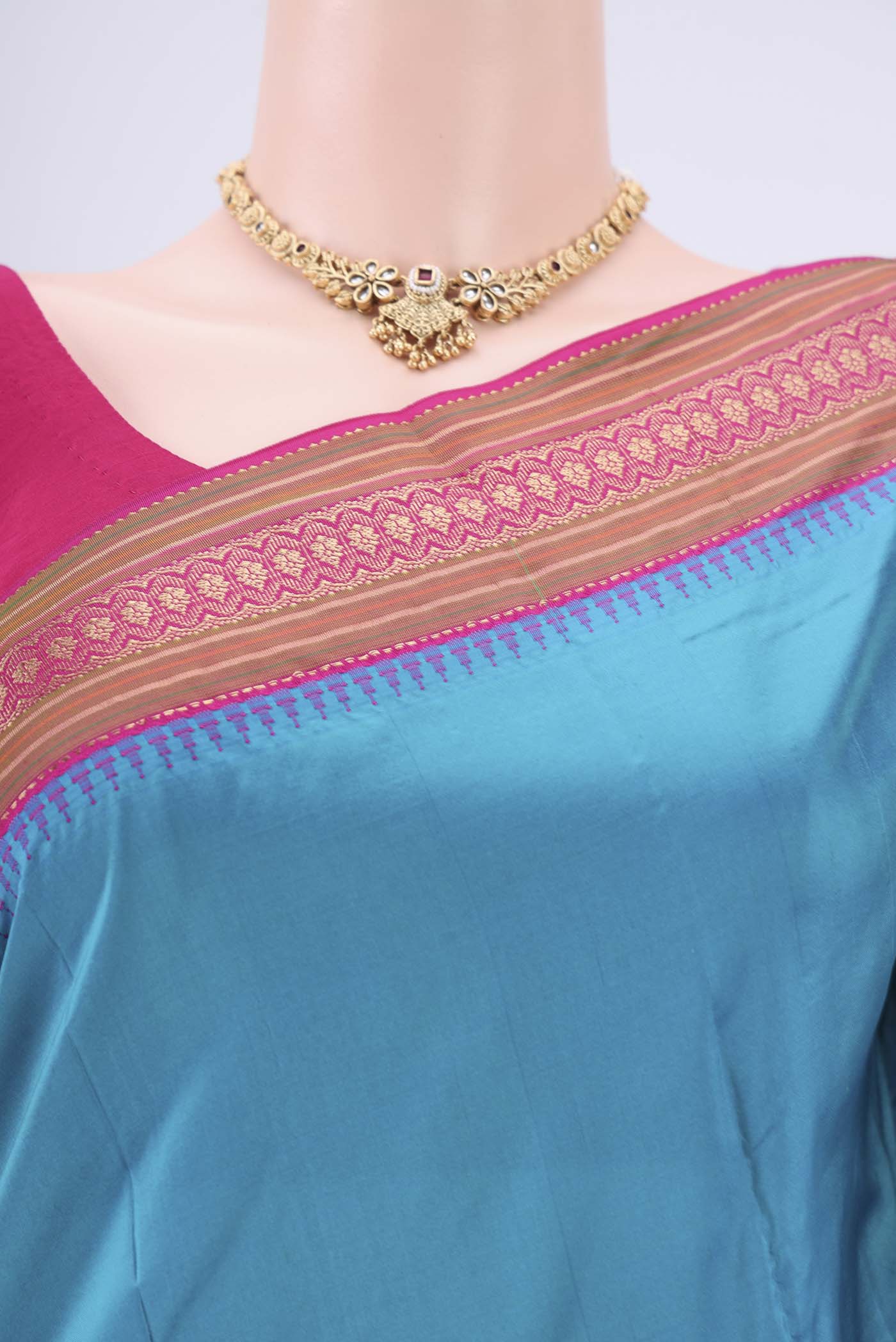 Blue Bangalore Silk - kadyal Saree - Image 2