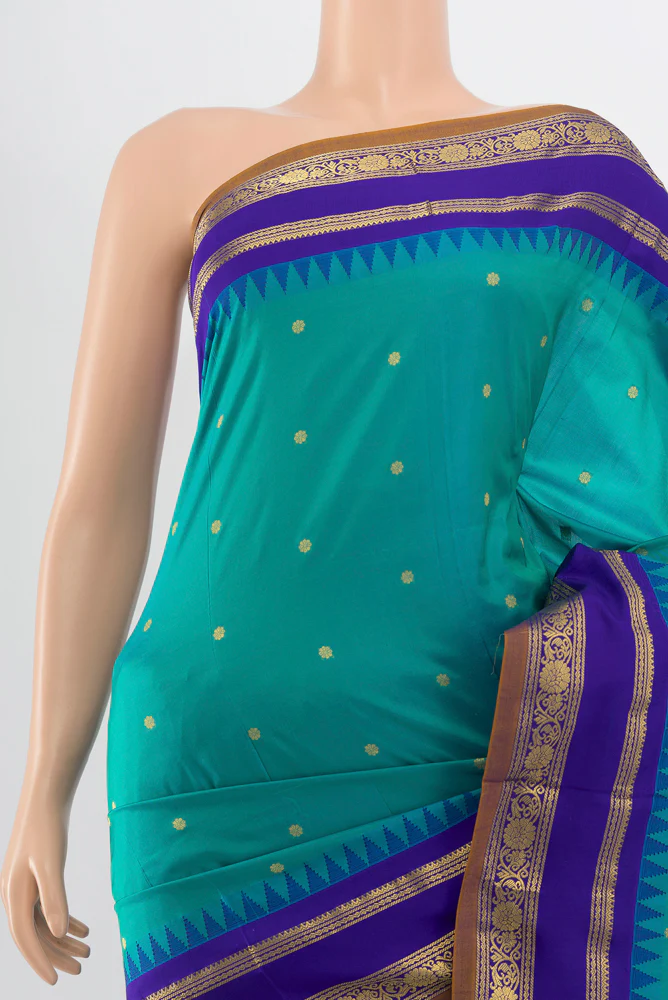 Blue Bangalore Silk Saree - Image 2