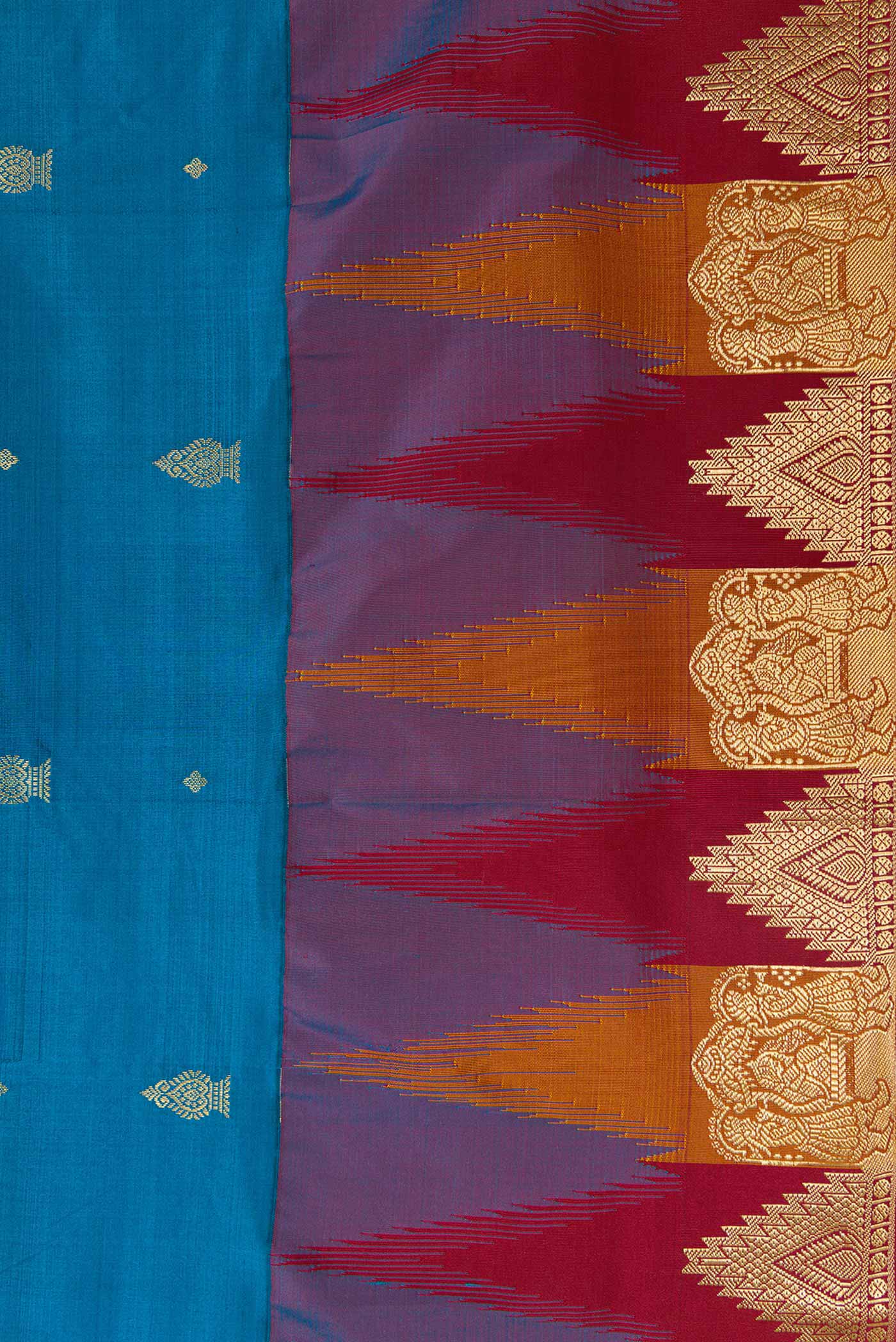 Blue Bangalore Silk Saree - Image 3