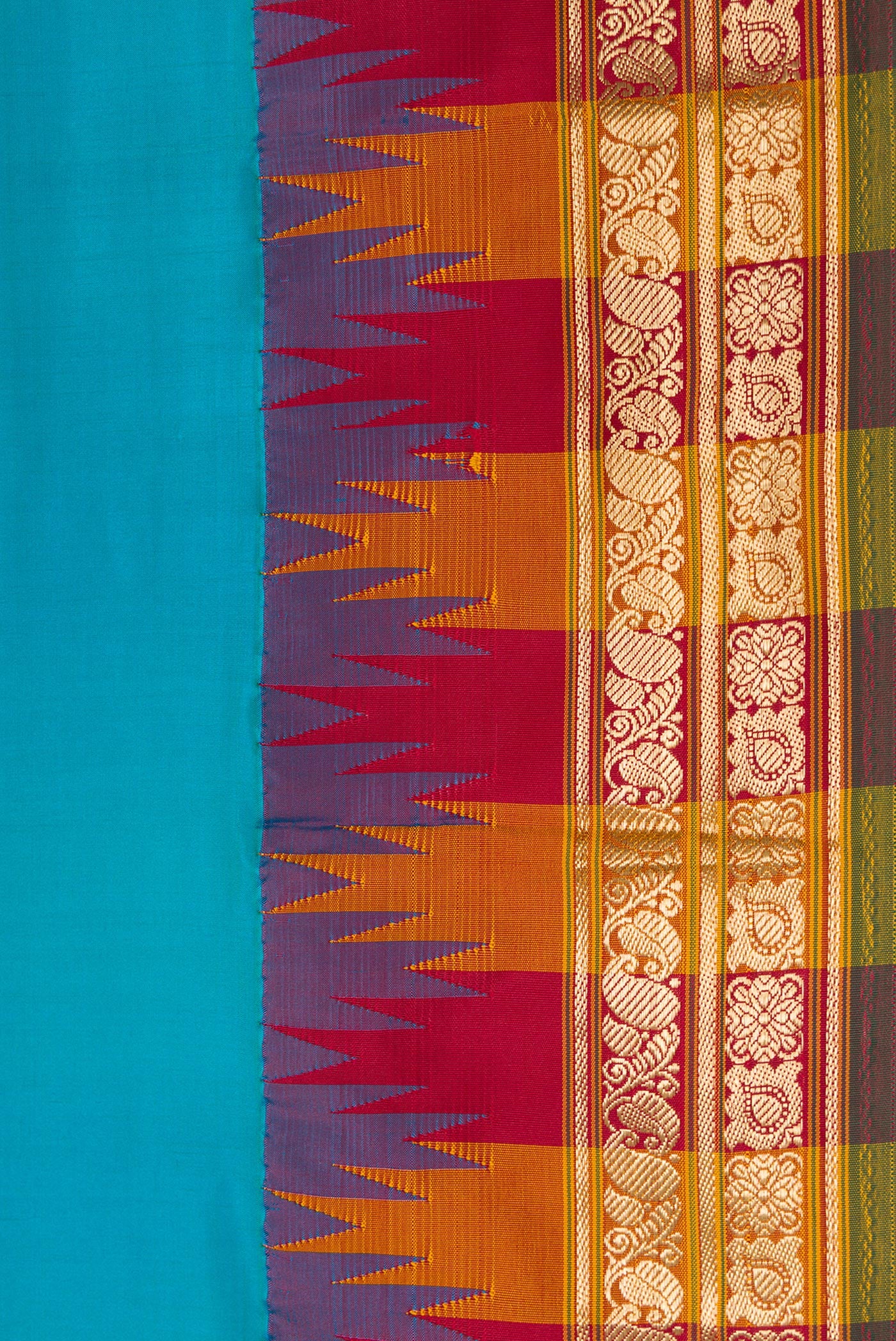 Blue Bangalore Silk Saree - Image 3