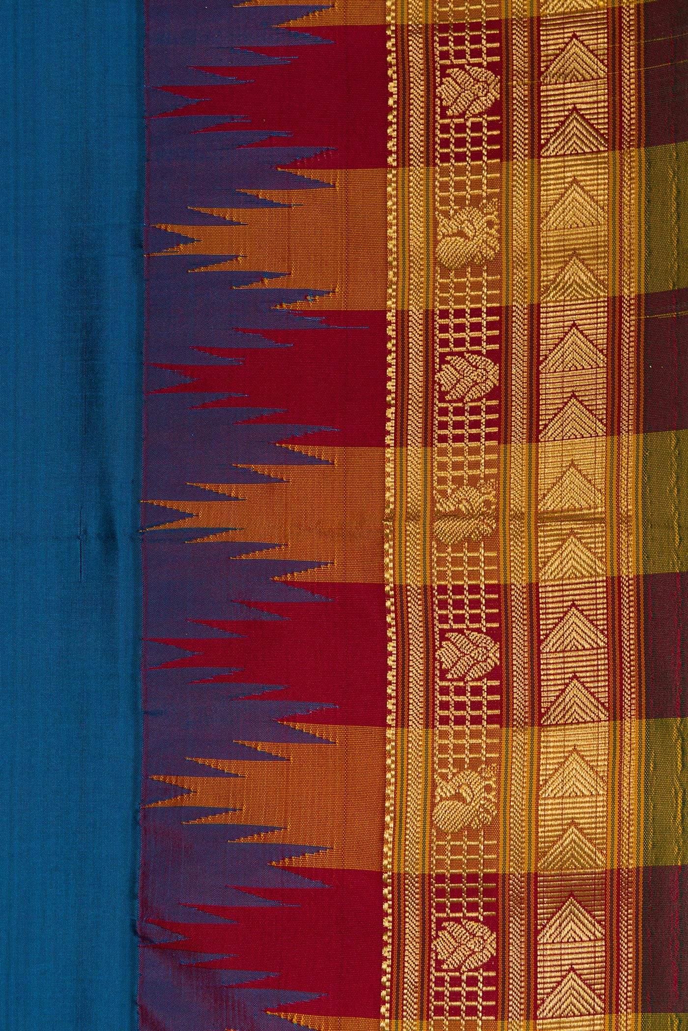 Blue Bangalore Silk Saree - Image 3