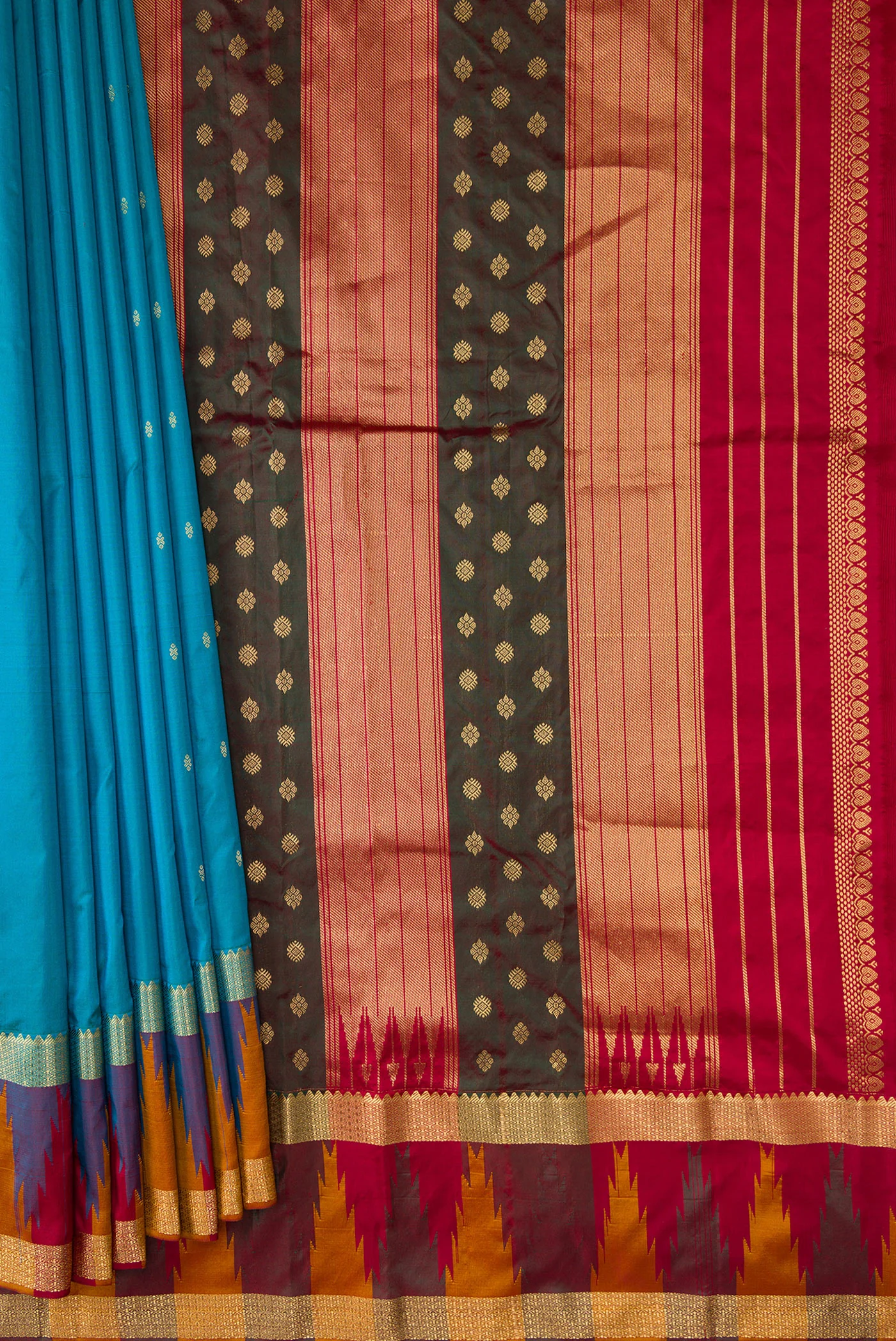 Blue Bangalore Silk Saree - Image 4