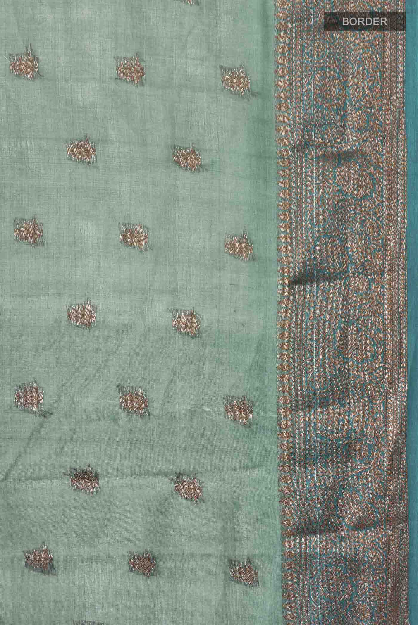 Multi Color Banarasi Tussar Silk Saree - Image 3