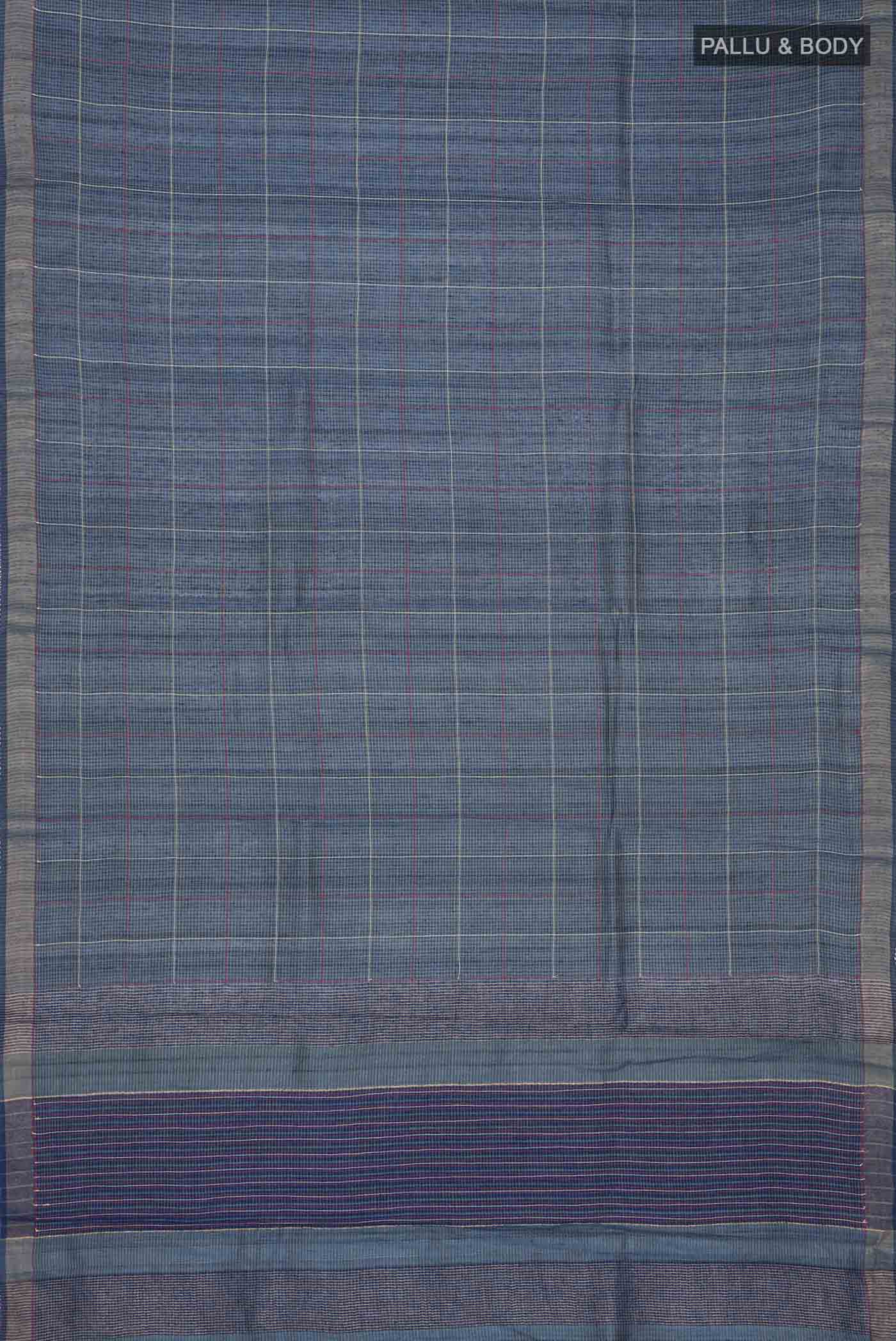 Blue Bhagalpuri Tussar Silk Saree - Image 5