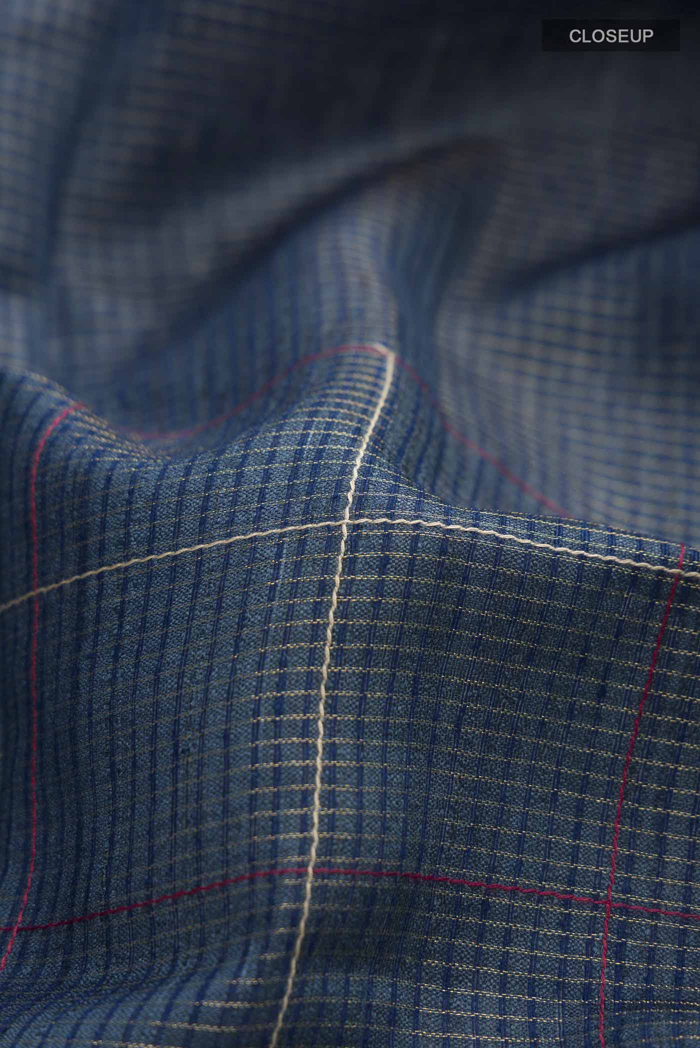 Blue Bhagalpuri Tussar Silk Saree - Image 2