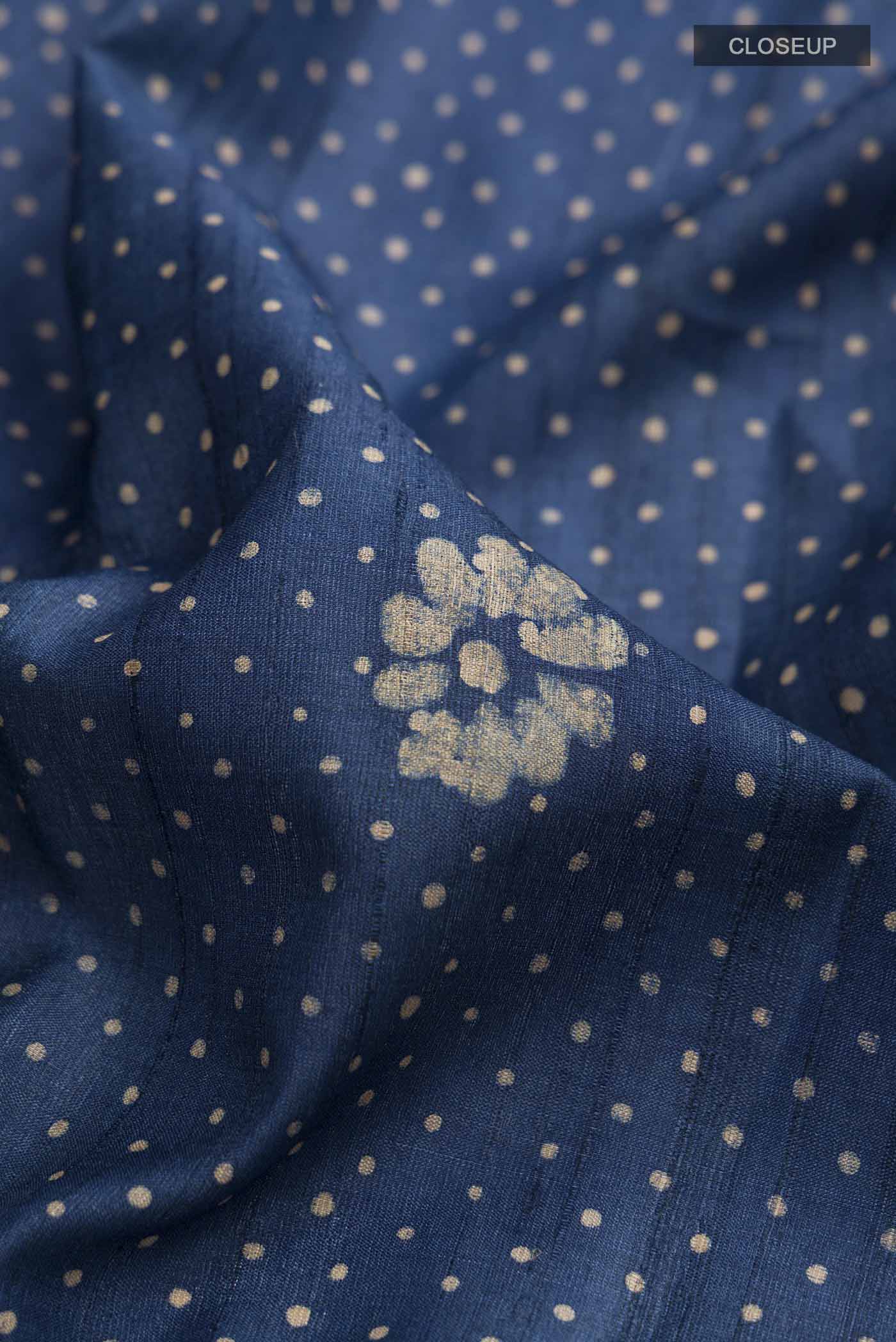 Blue Bhagalpuri Tussar Silk Saree - Image 2