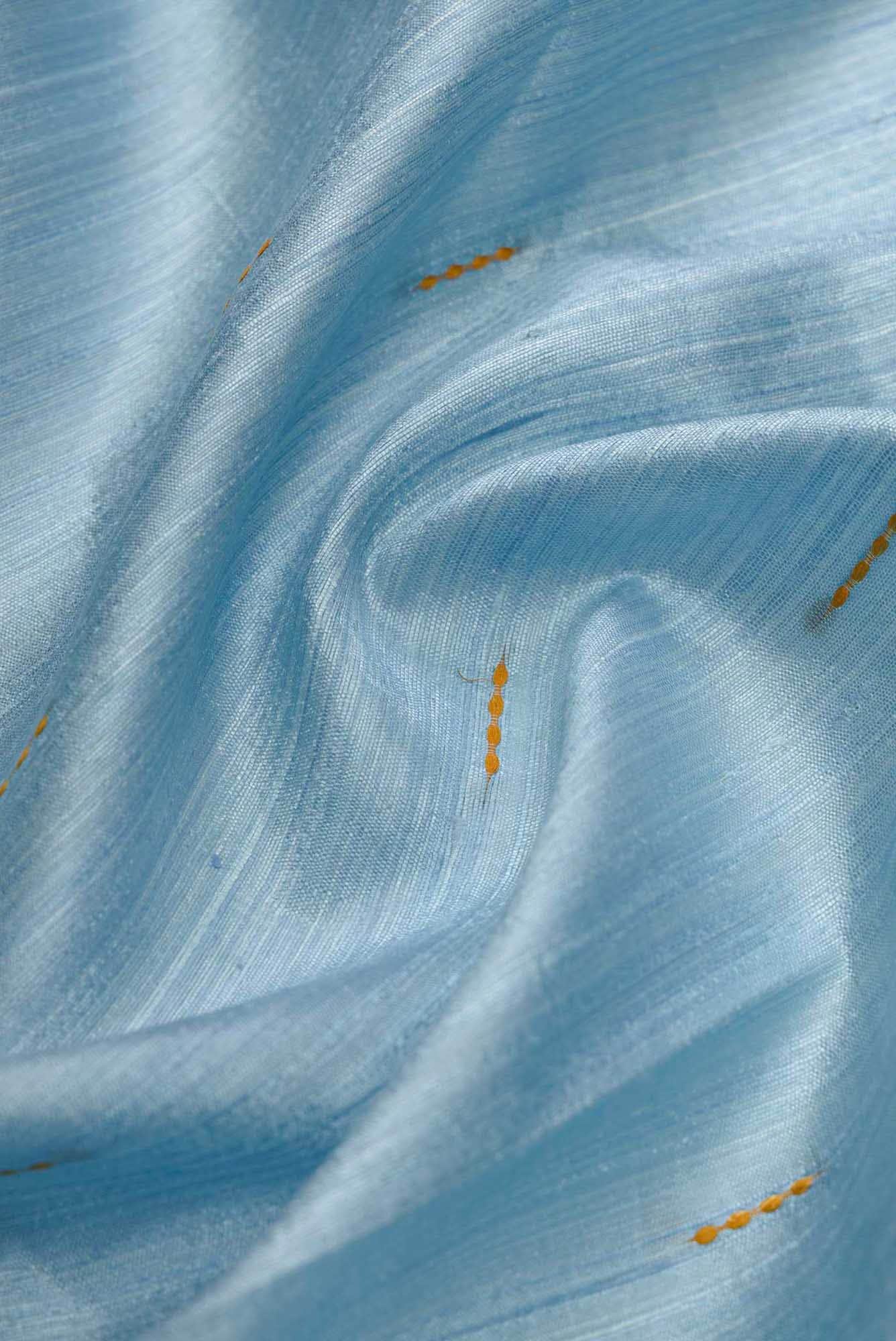 Ridha-Blue Grey Bhagalpuri Tussar Silk Saree - Image 3