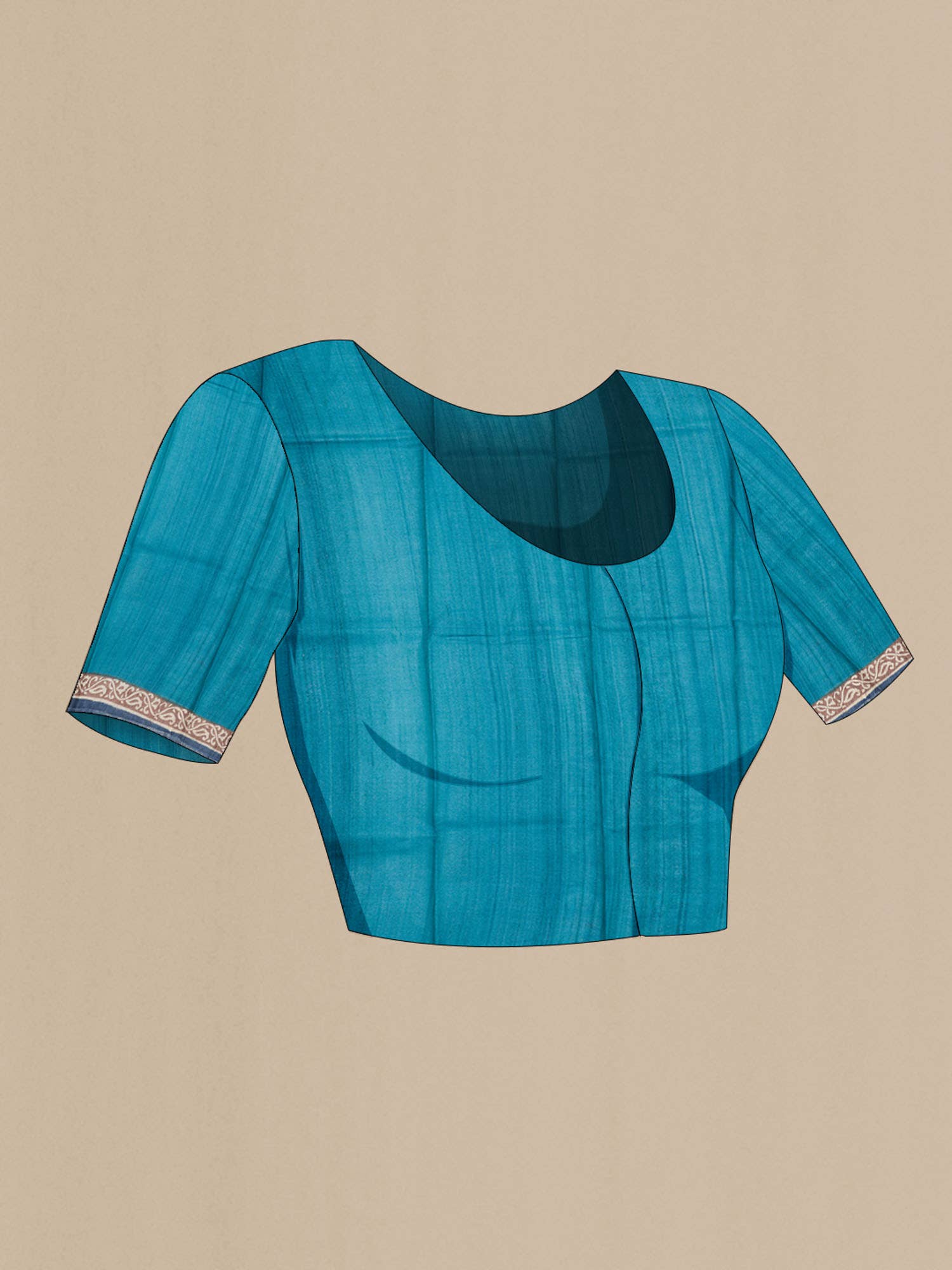 Blue Bhagalpuri Tussar Silk Saree - Image 5