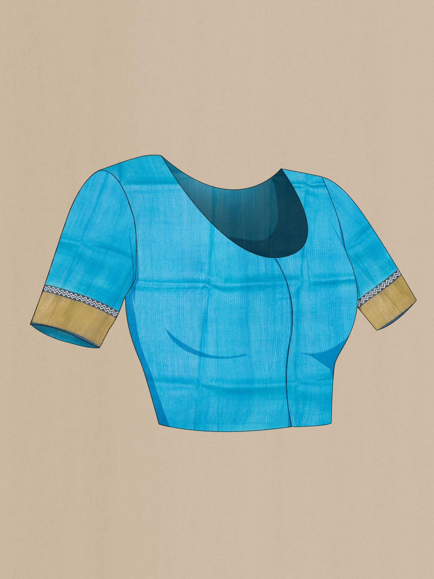 Blue Bhagalpuri Tussar Silk Saree - Image 5
