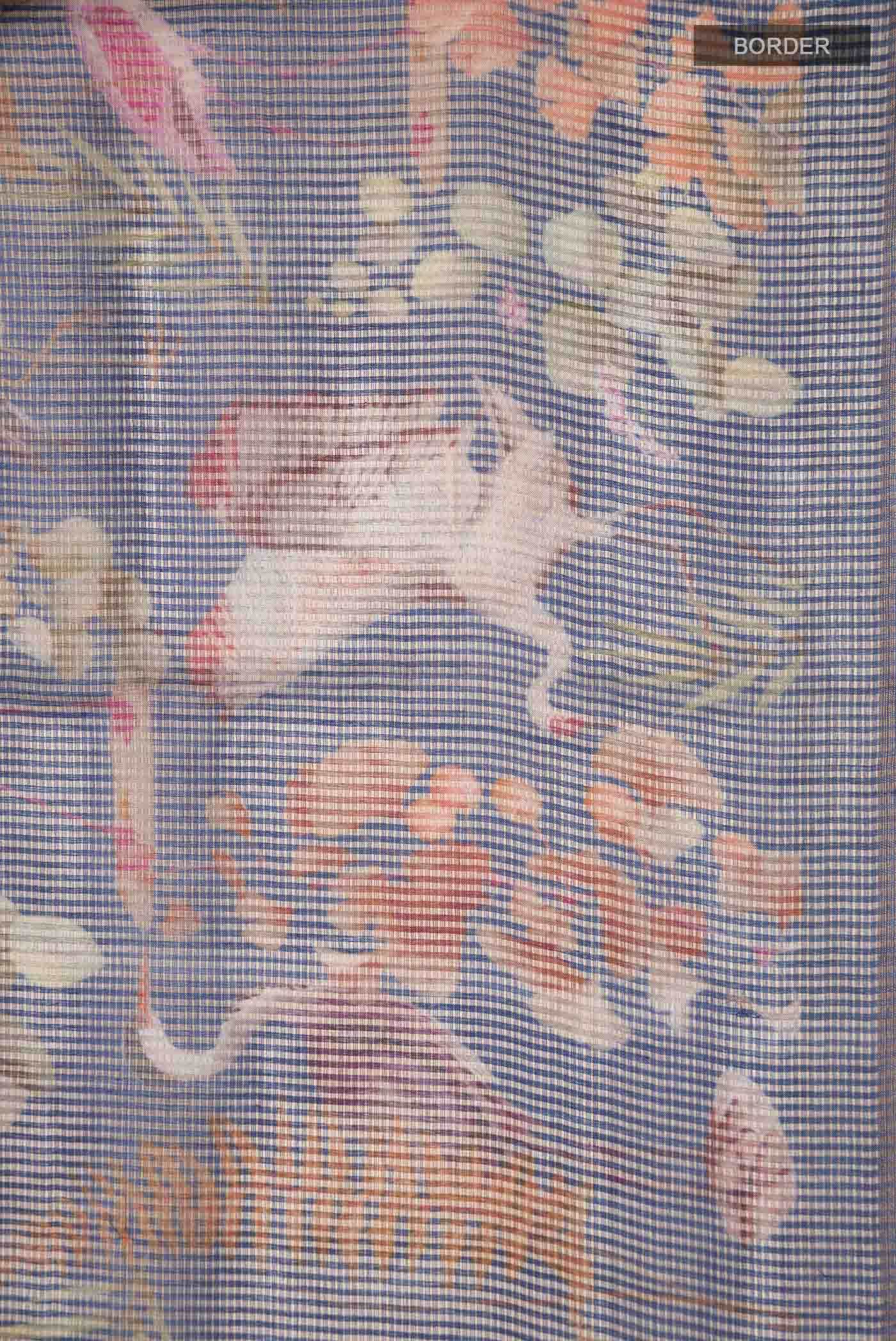 Blue Bhagalpuri Tussar Silk Saree - Image 4