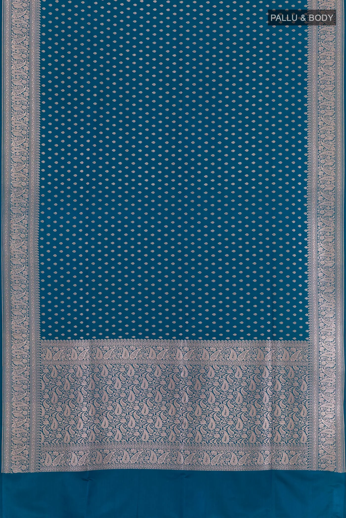 Blue Blended Banarasi Silk Saree - Image 3