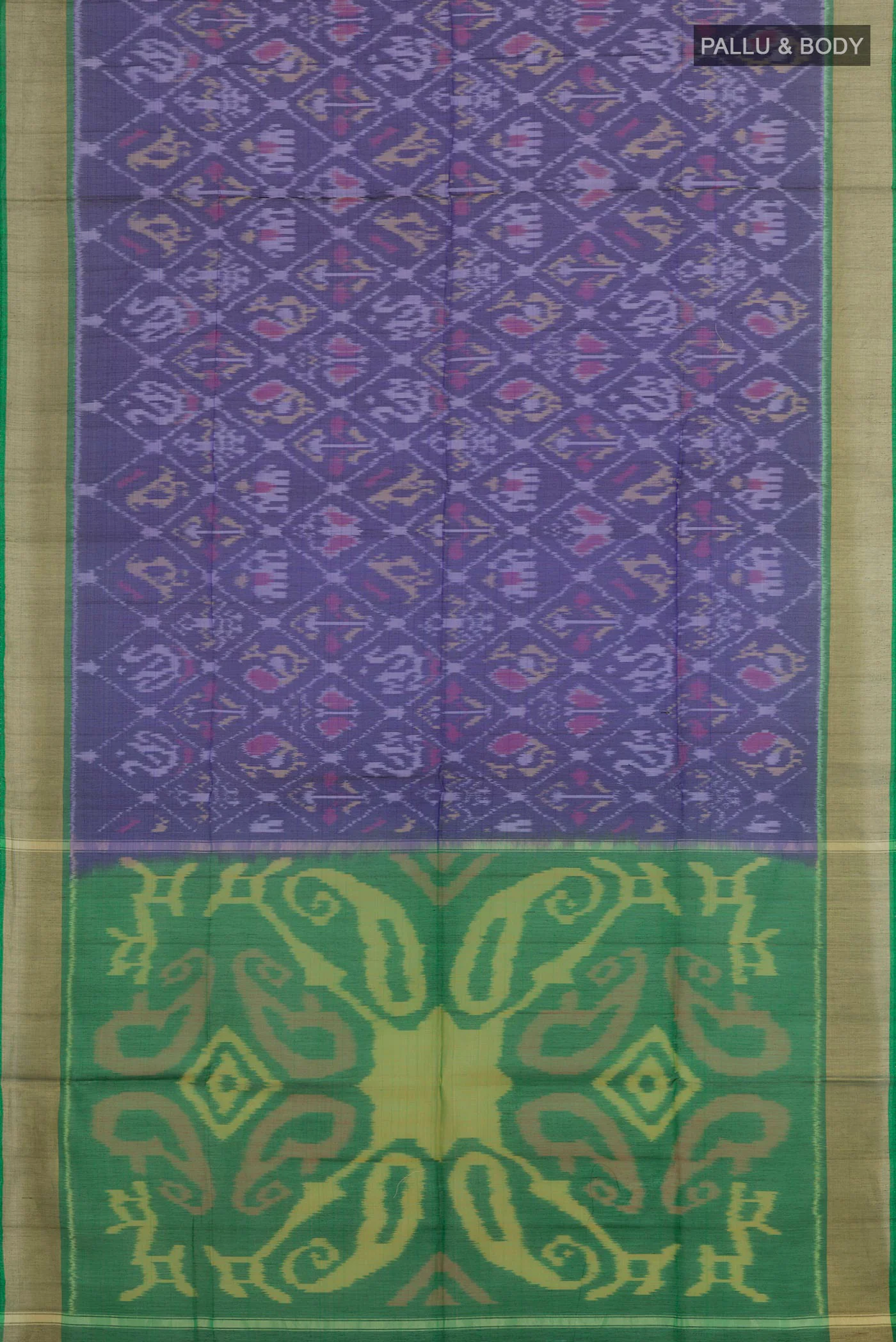 Blue Silk Cotton Saree - Image 3