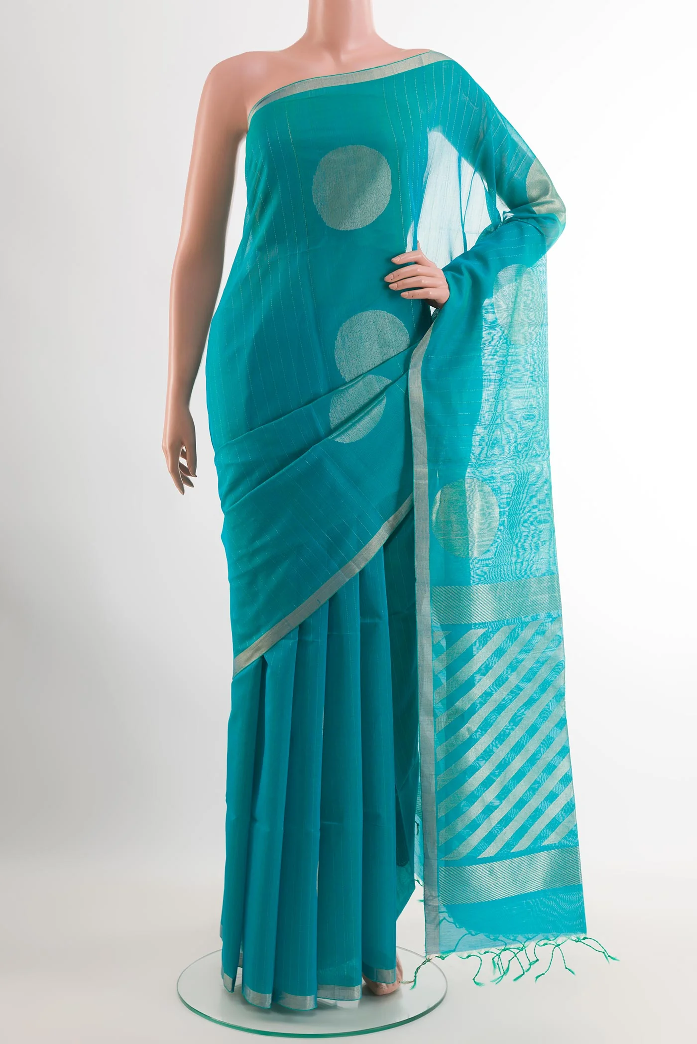 Blue Silk Cotton Saree
