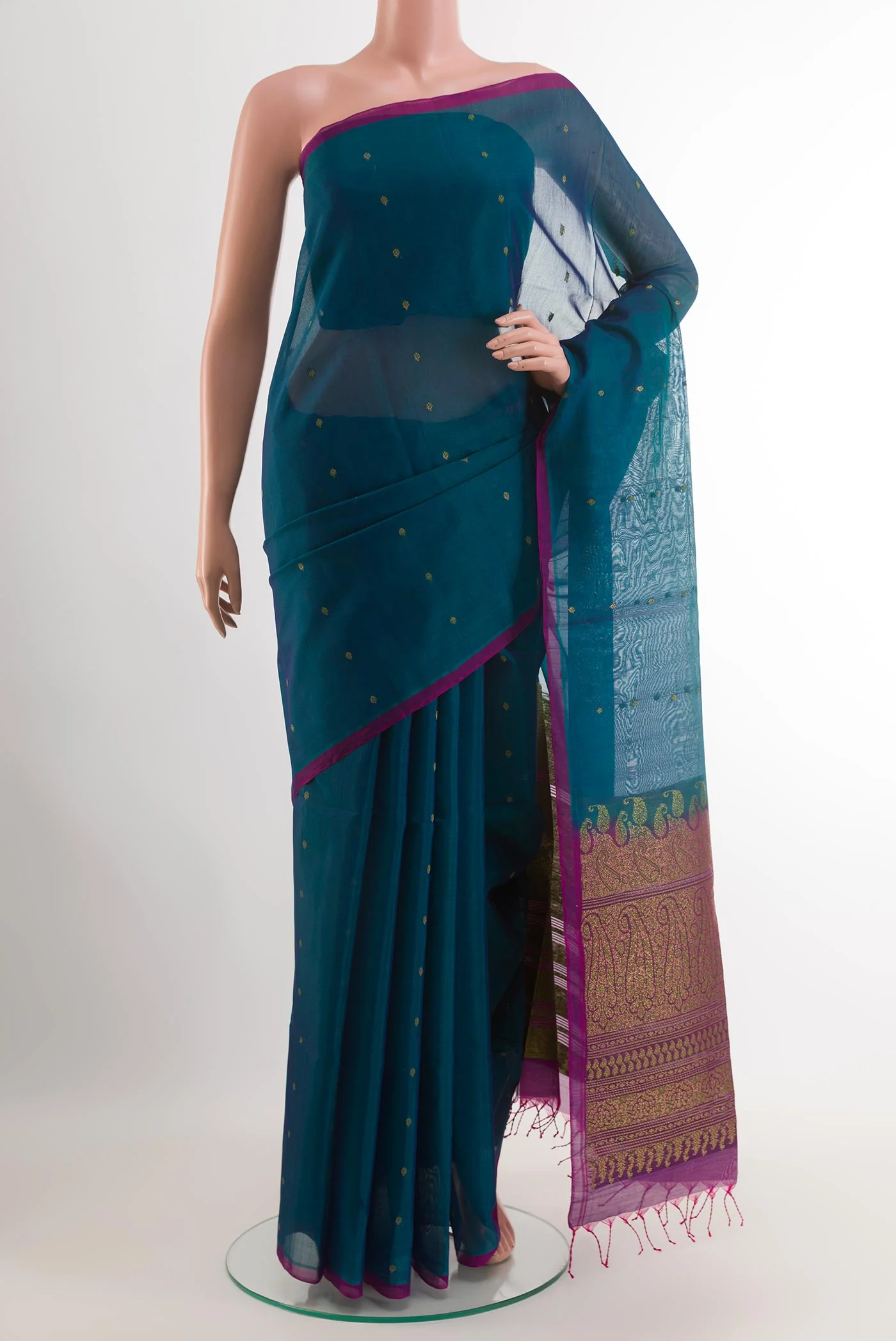Blue Silk Cotton Saree