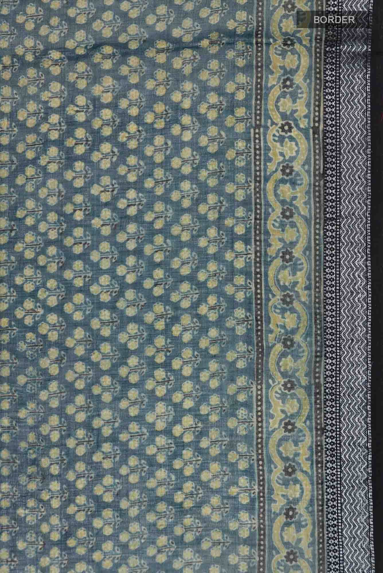 Blue Chanderi Silk Cotton Saree - Image 4