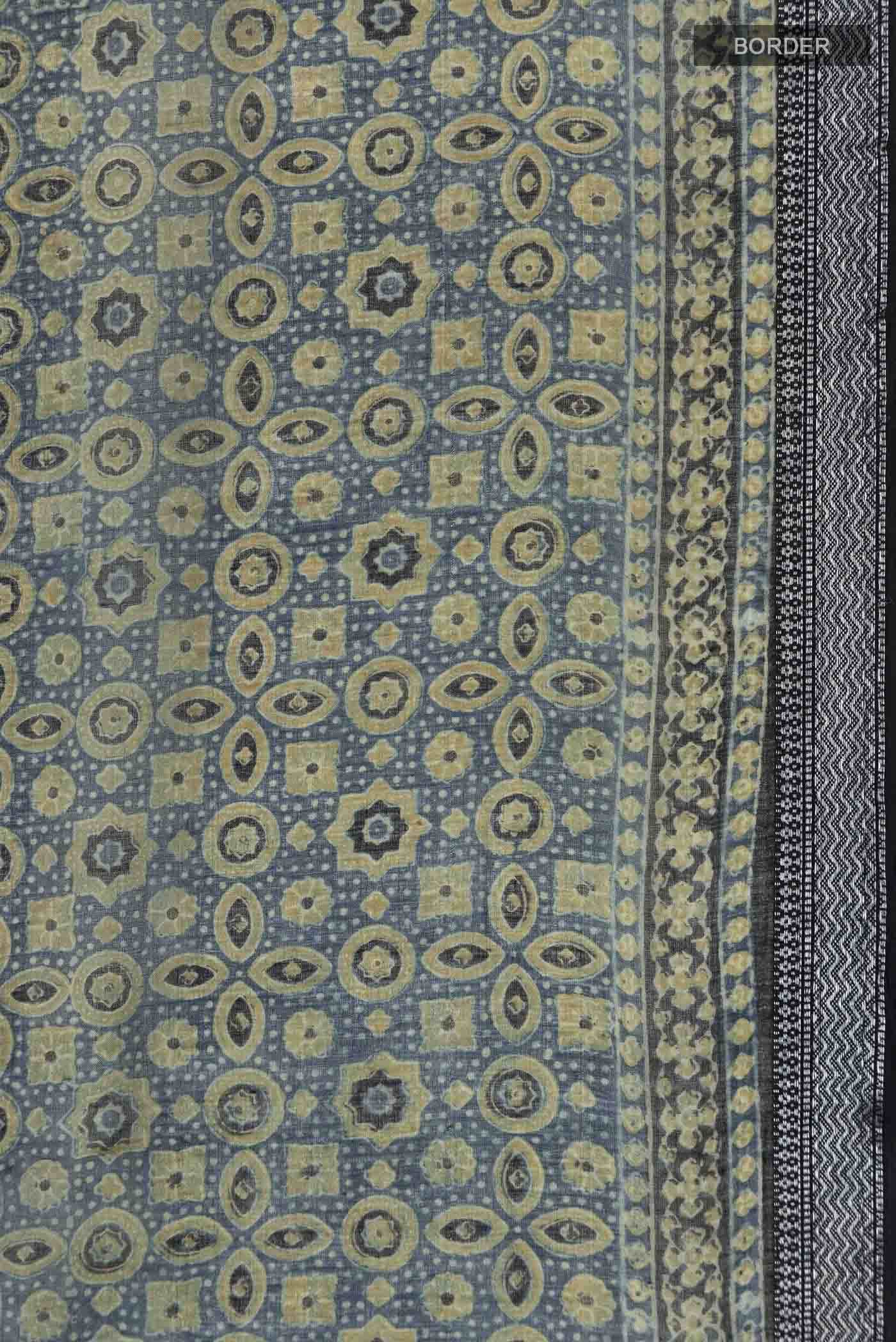Blue Chanderi Silk Cotton Saree - Image 4