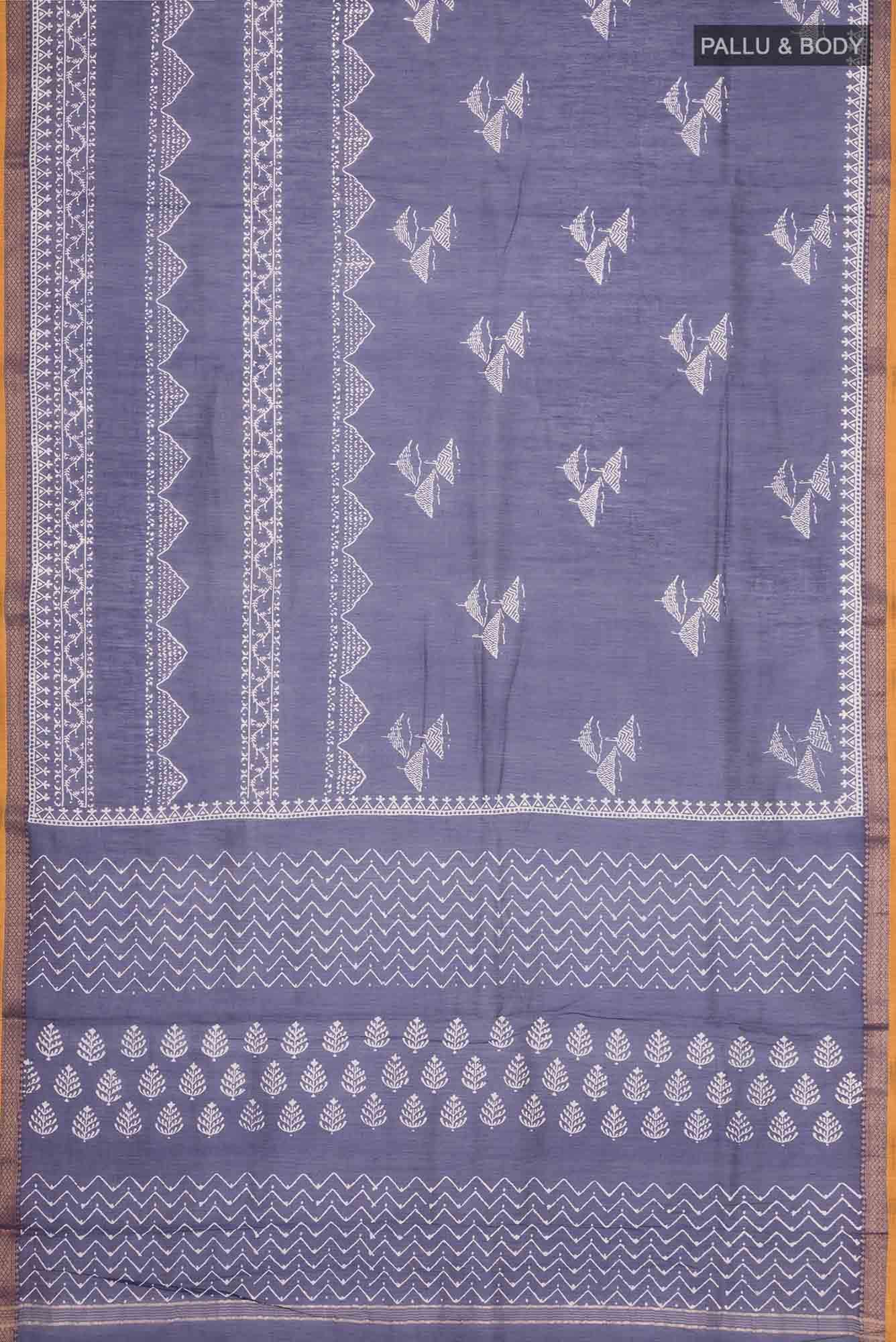 Blue Chanderi Silk Cotton Saree - Image 2