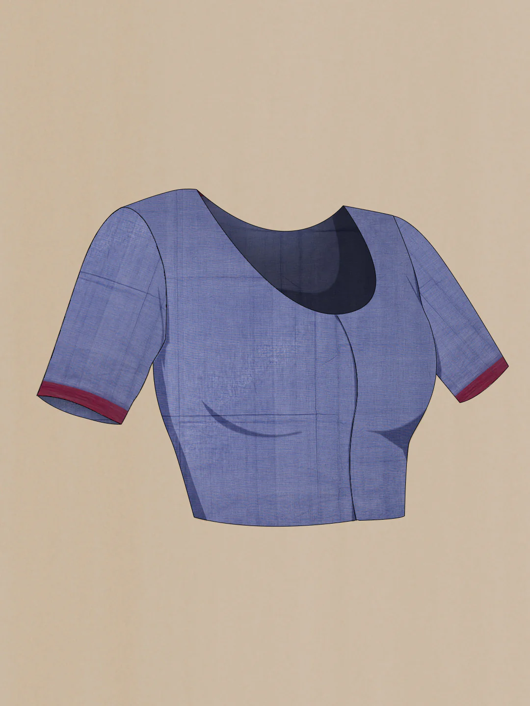 Blue Coimbatore Cotton Saree - Image 2