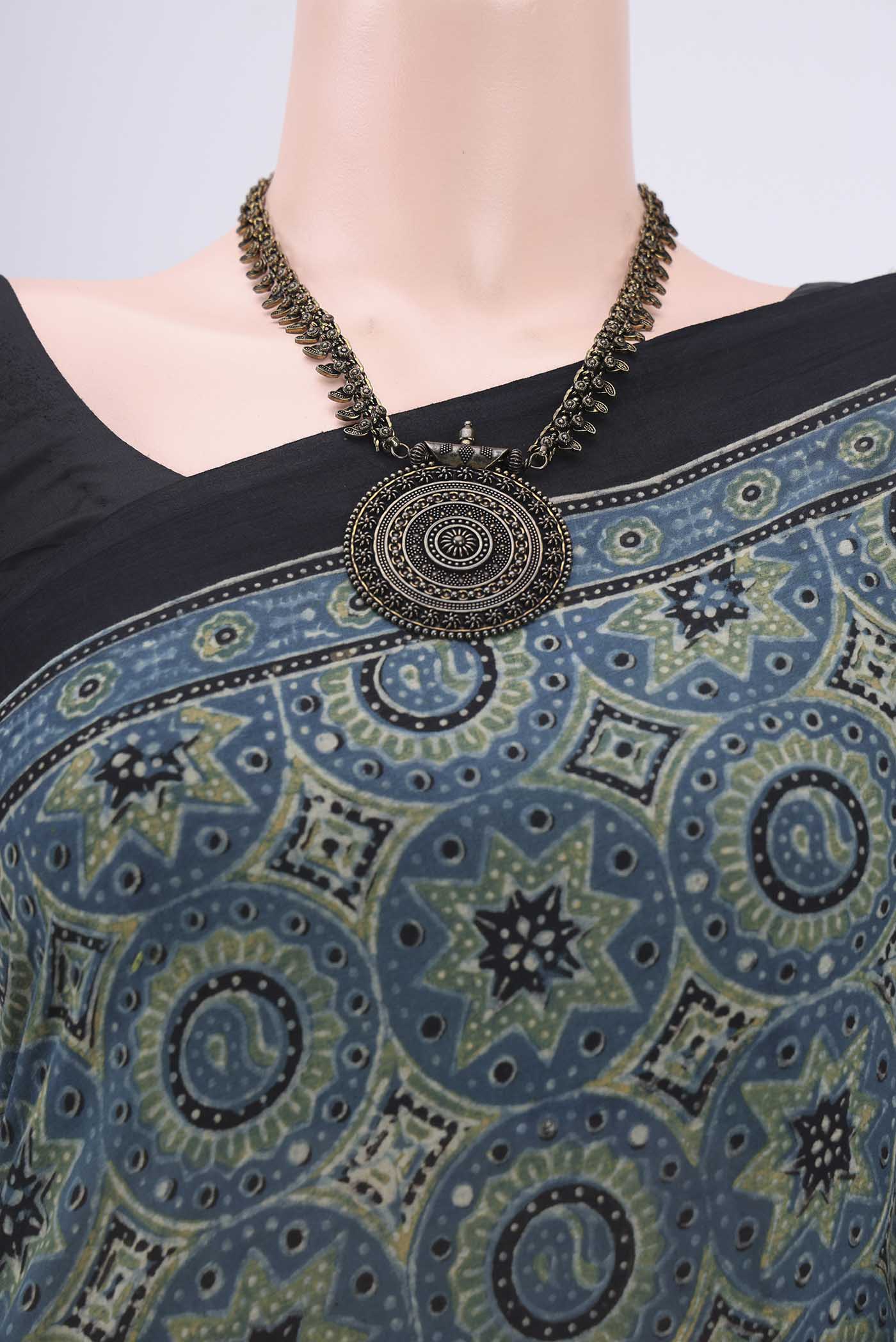 Blue Cotton Saree - Image 2