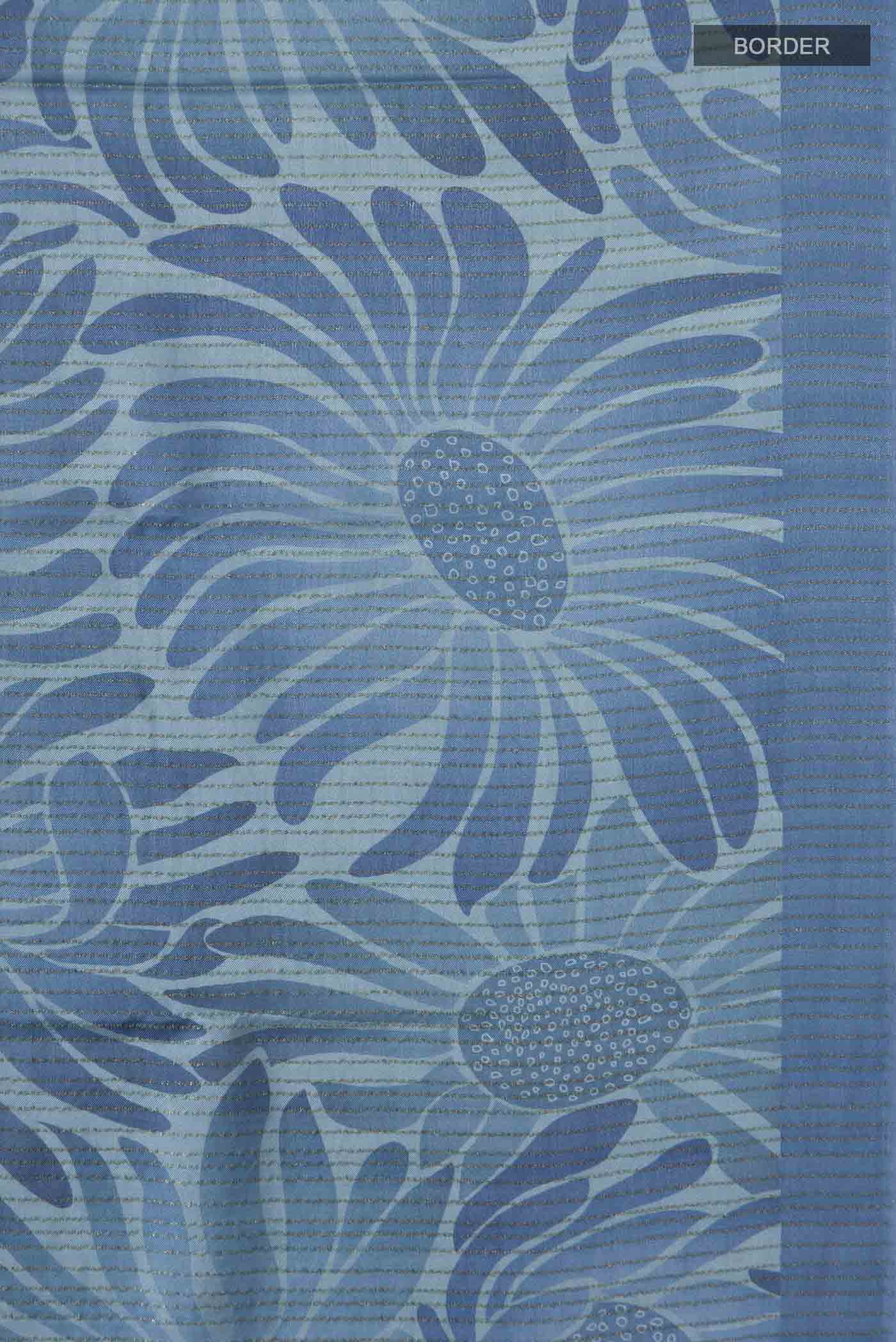Blue Crepe Saree - Image 3