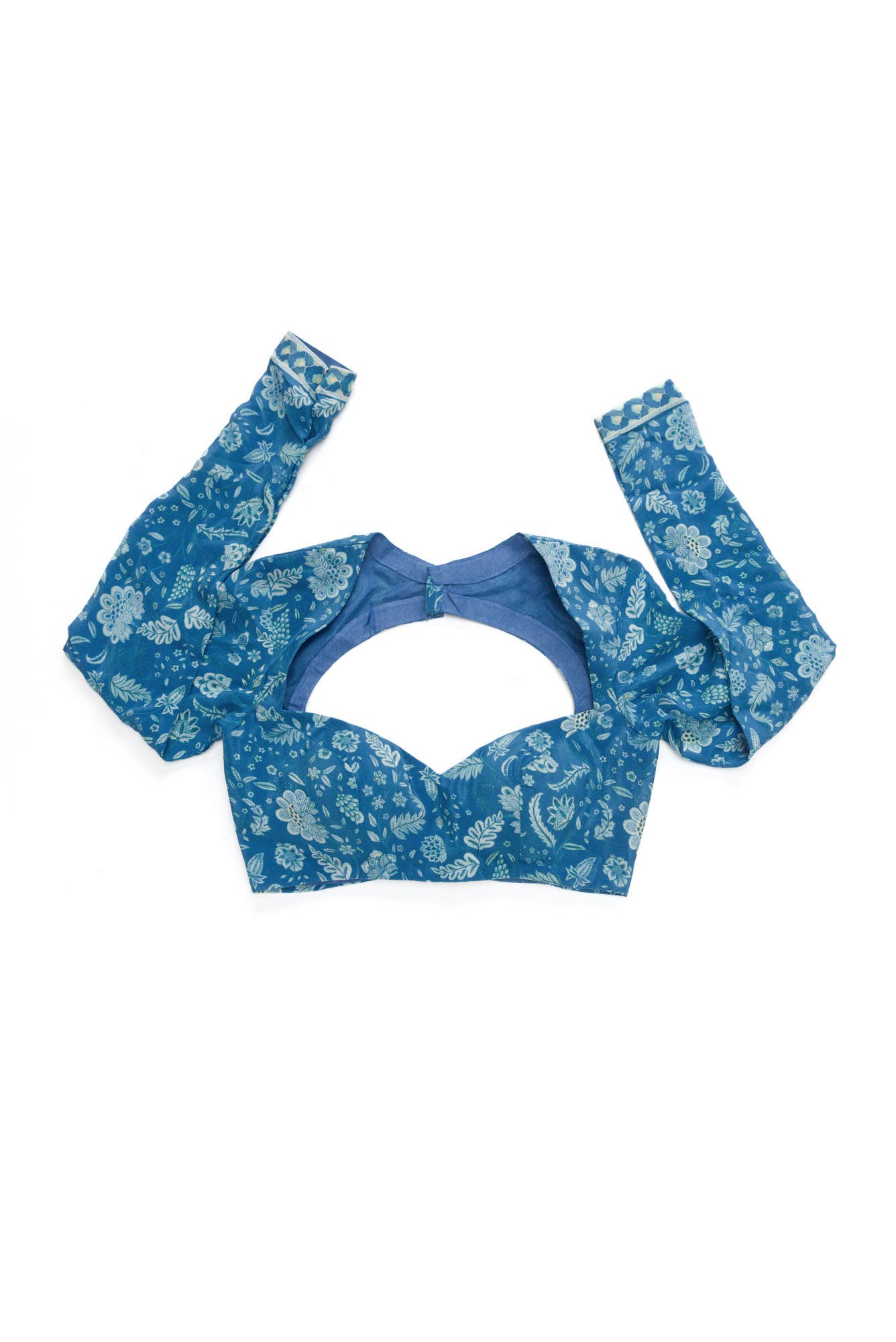 Chandni -  Light Blue Floral design saree from Chintz Collection, Designed by Nalli - Image 7