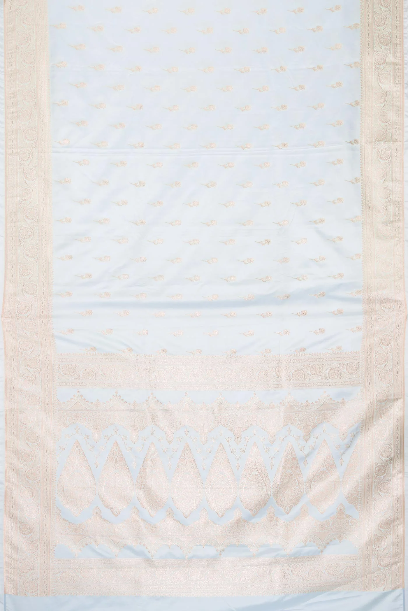 Blue Blended Banarasi Silk Saree - Image 3