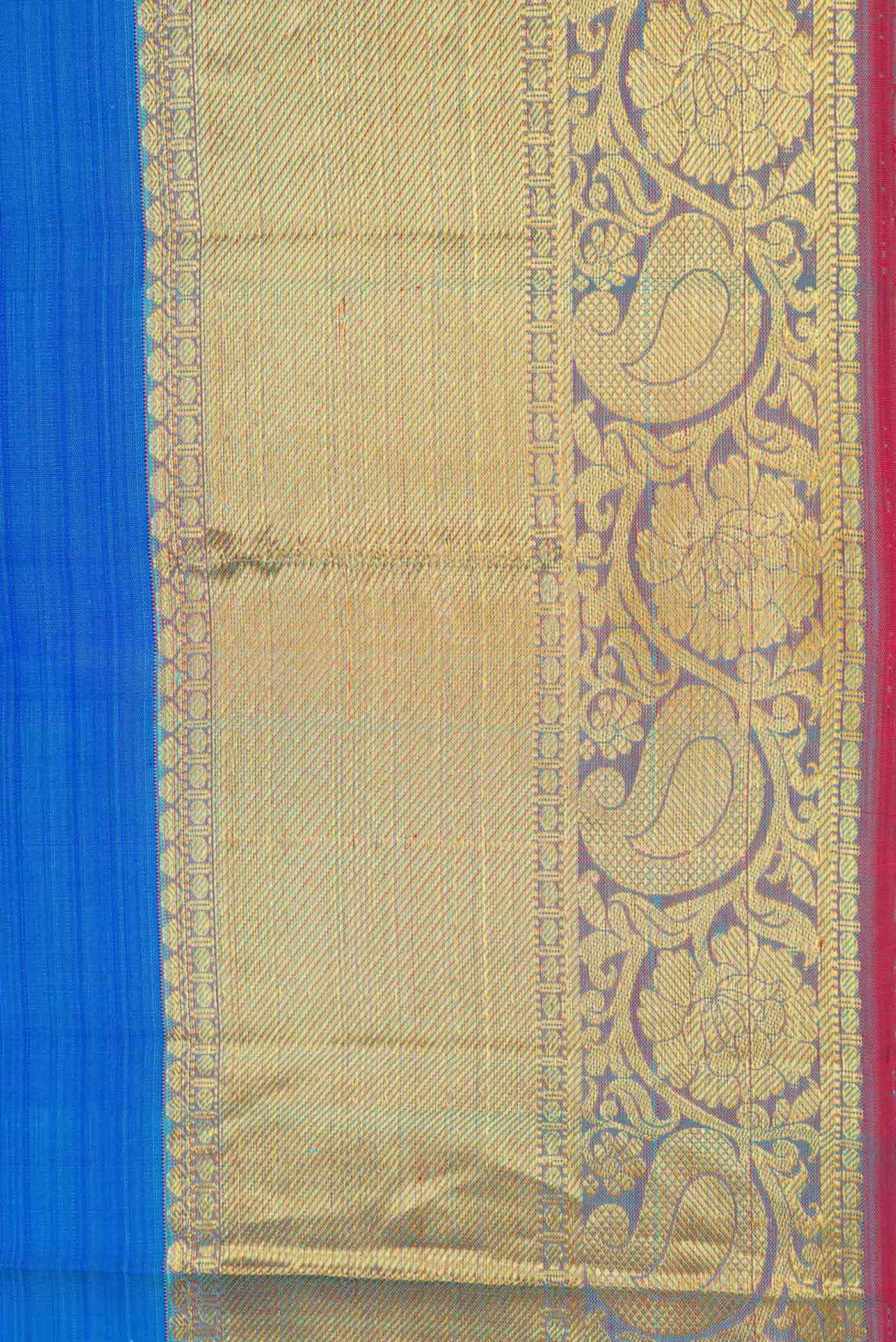 Blue Dual Tone Kanjivaram Silk Saree - Image 3