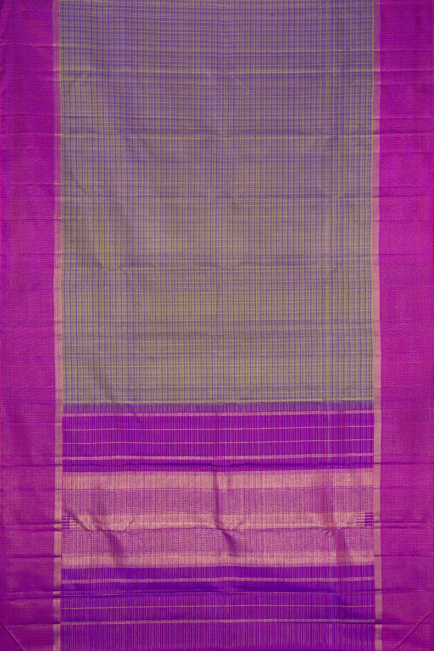 Violet with Green Color Kanjivaram Silk Saree - Image 6