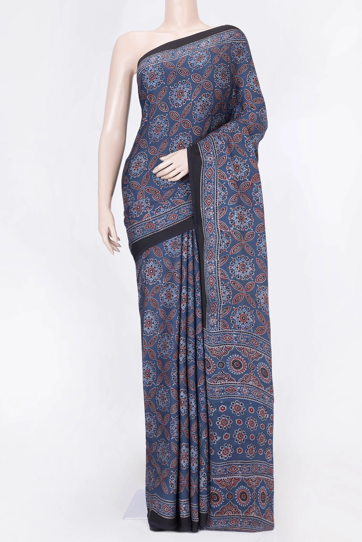 Blue Dual Tone Linen Saree