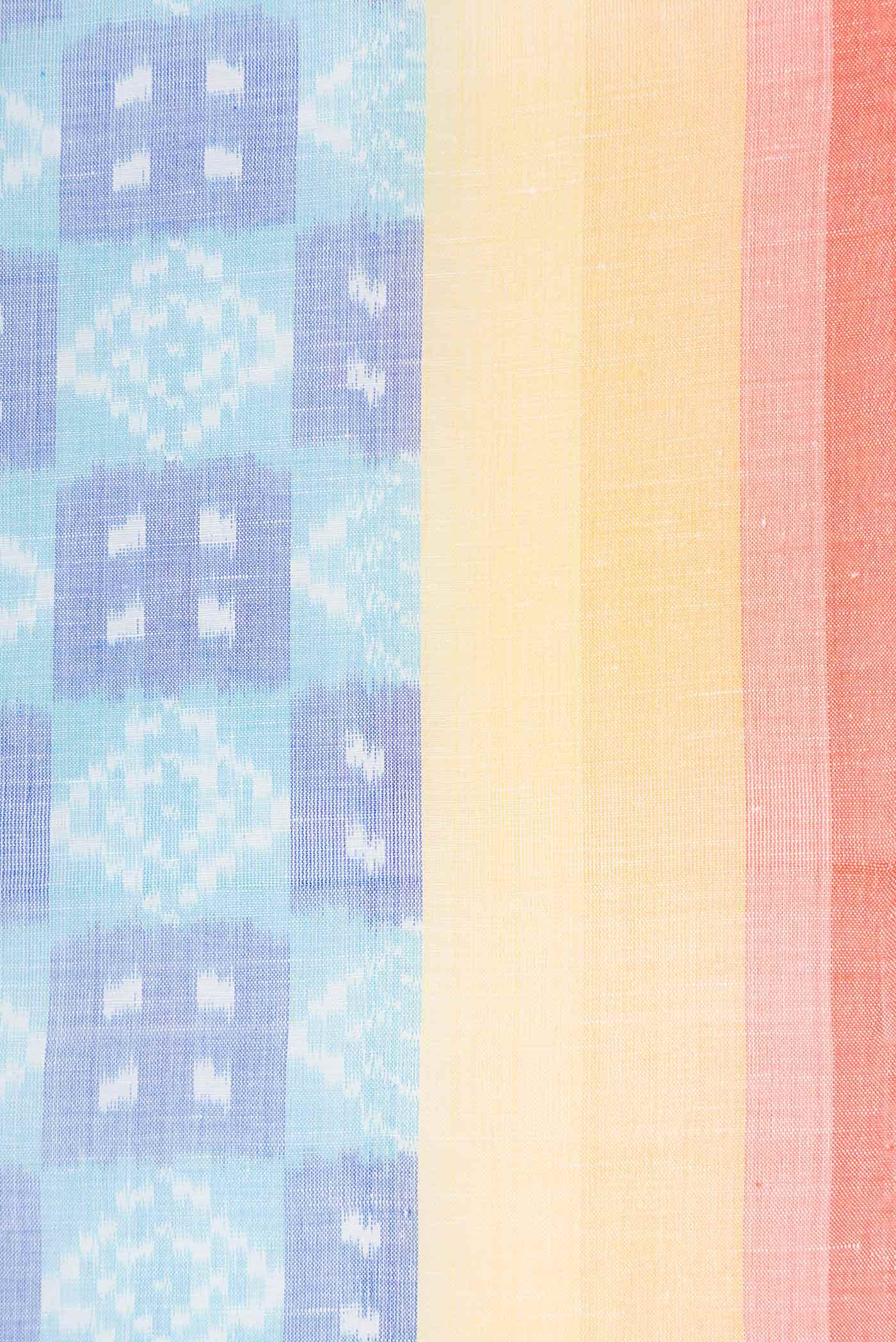 Blue Dual Tone Linen Saree - Image 5