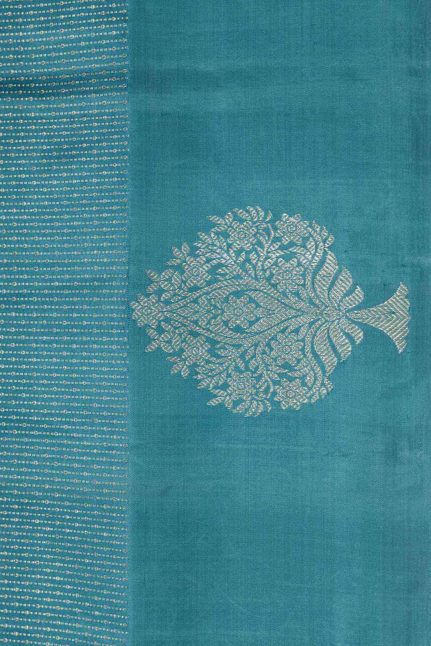 Blue Dual Tone Soft Silk Saree - Image 3