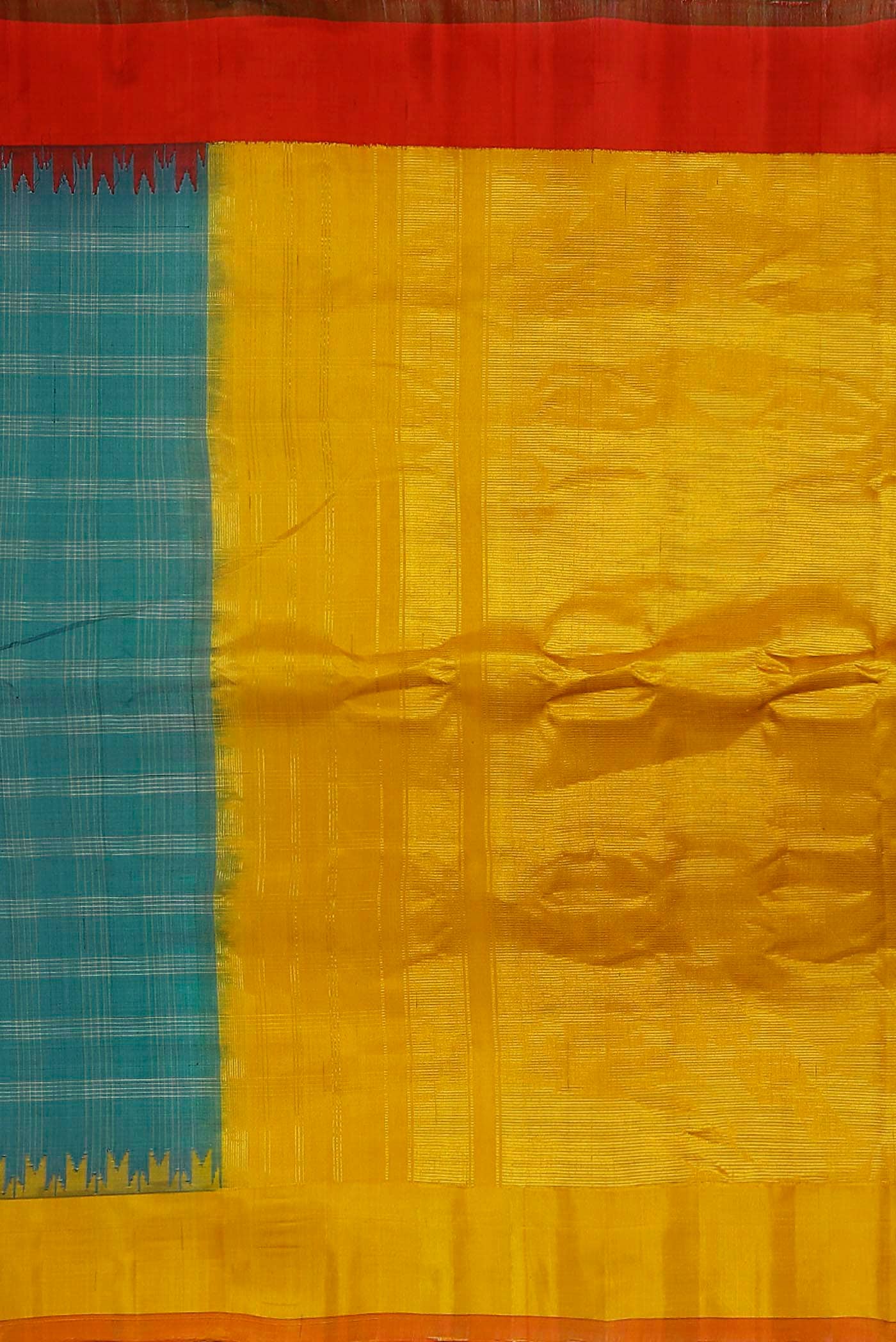 Blue Gadwal Silk Cotton Saree - Image 5