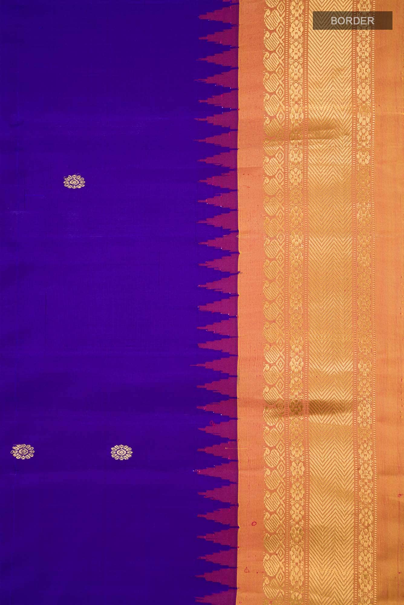 Blue Gadwal Silk Saree - Image 5