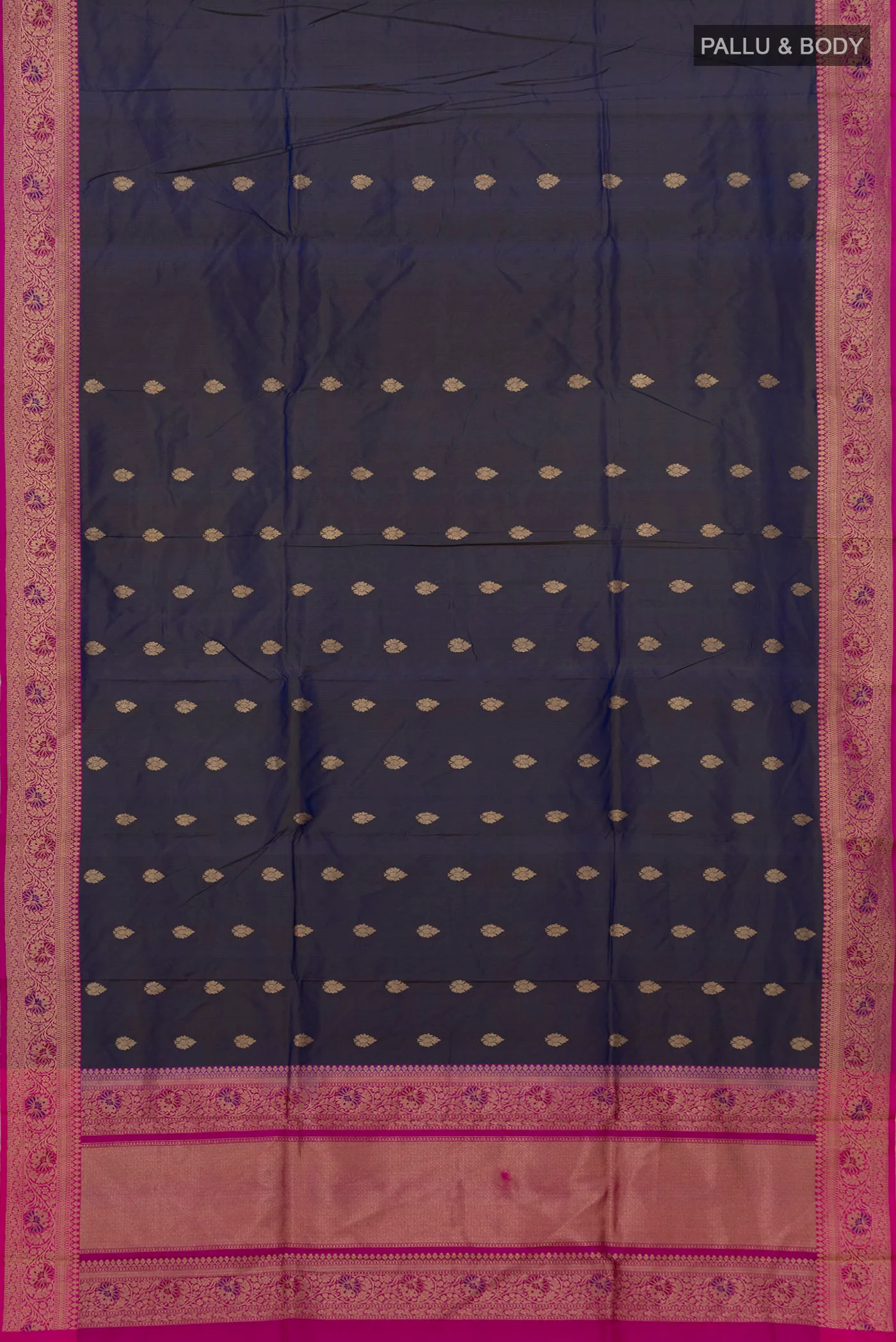 Blue Banarasi Katan Silk Saree - Image 5