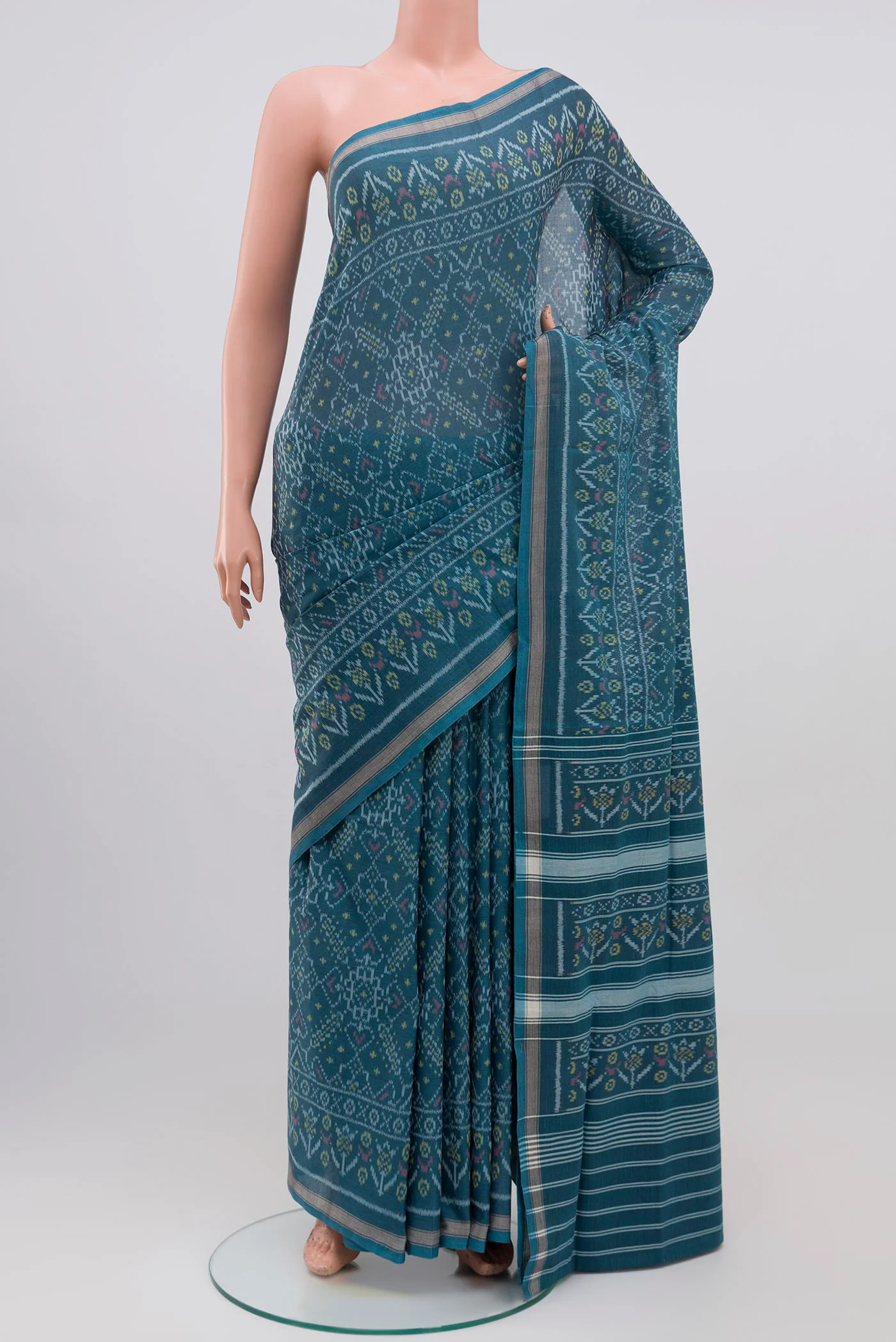 Blue Pochampally Cotton Saree
