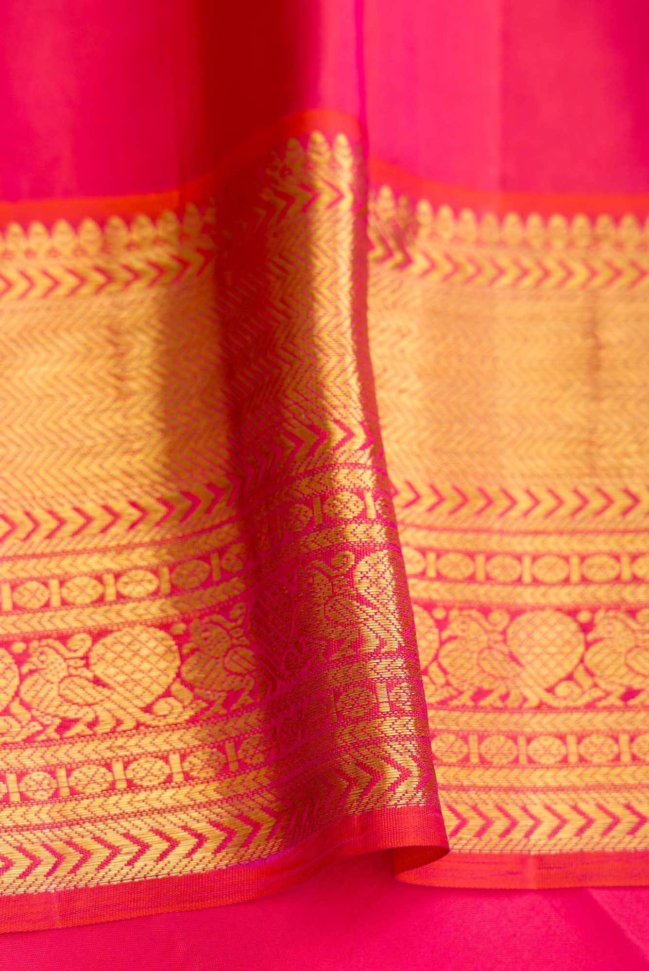 Blue Grey Dual Tone Kanjivaram Silk Saree - Image 6