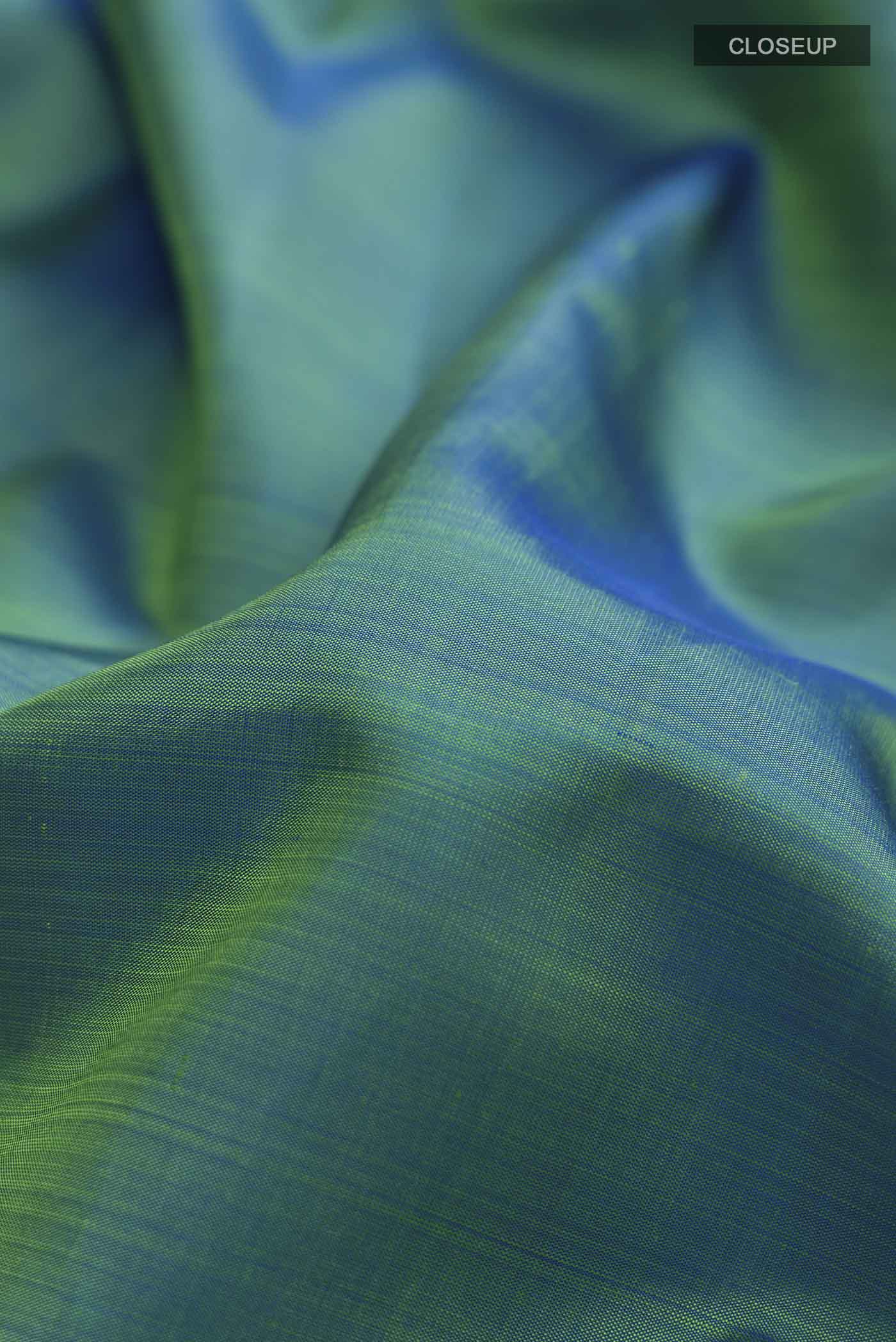 Blue Kanchipuram Silk Nine Yards Saree - Image 2
