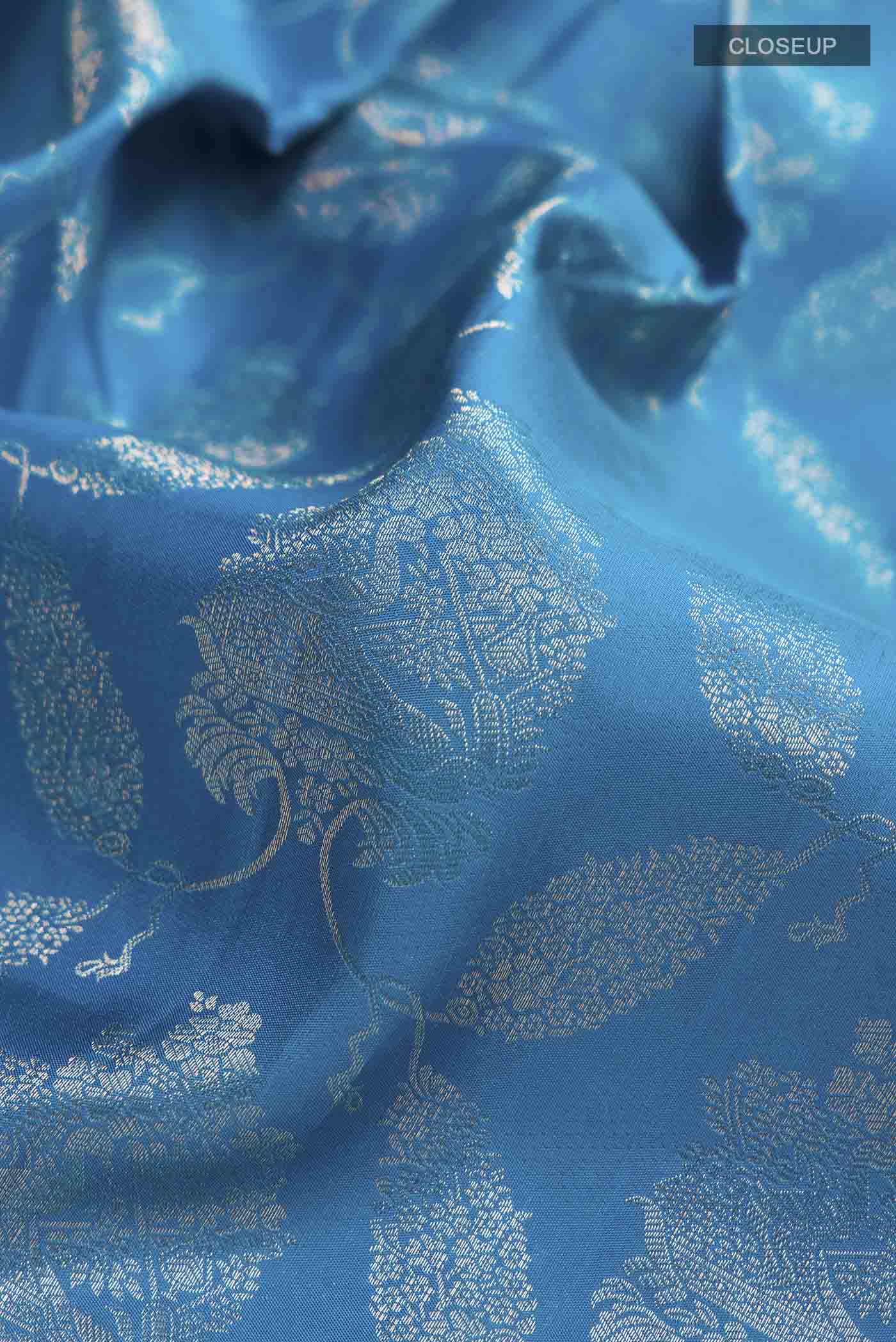 Blue Kanchipuram Silk Saree - Image 2