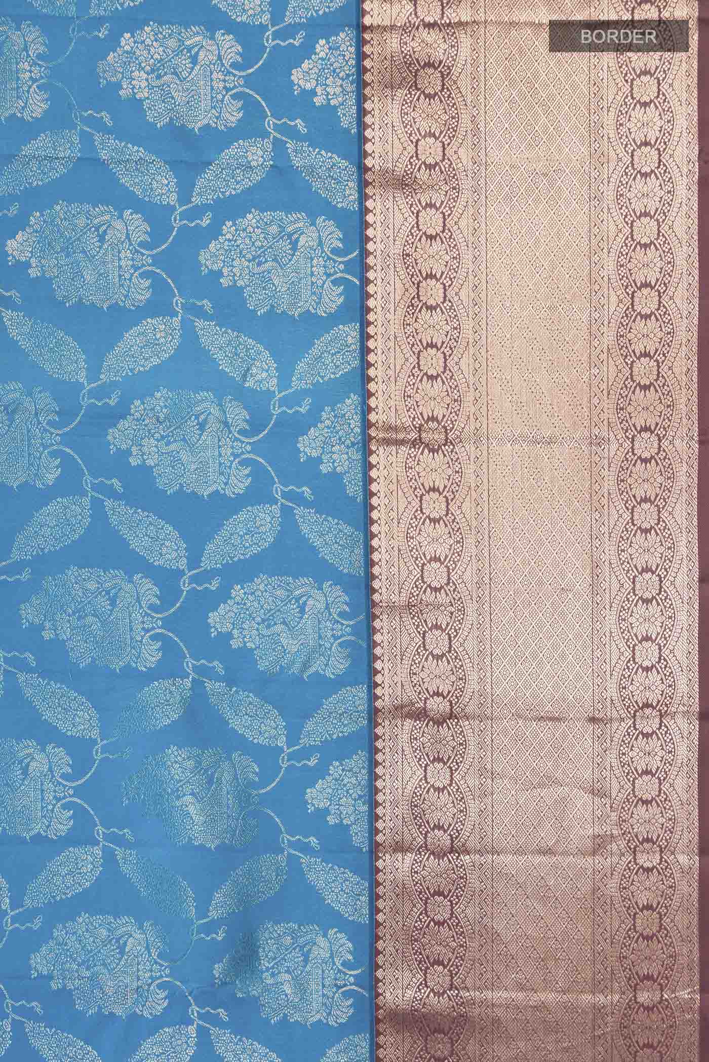 Blue Kanchipuram Silk Saree - Image 3