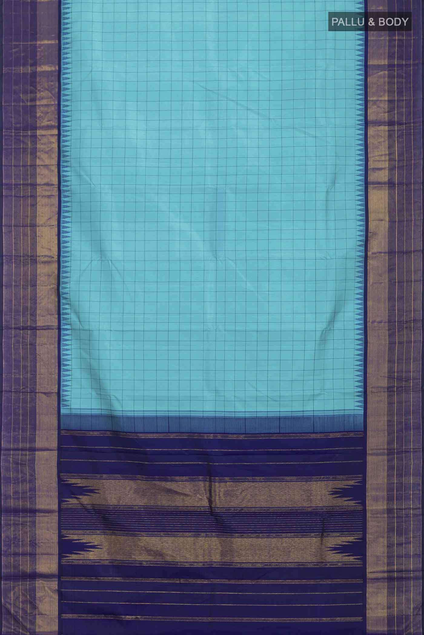 Blue Kanjivaram Silk Saree - Image 6
