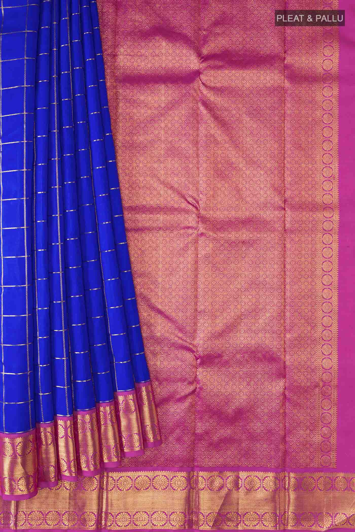 Blue Kanjivaram Silk Saree - Image 4