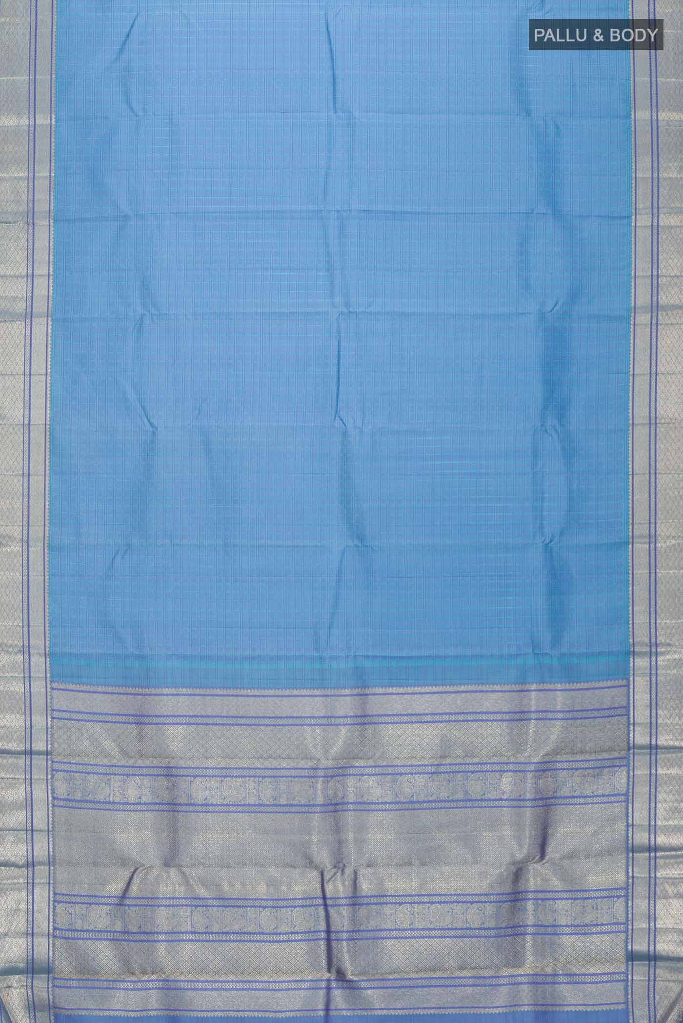 Blue Kanchipuram Silk Saree - Image 6