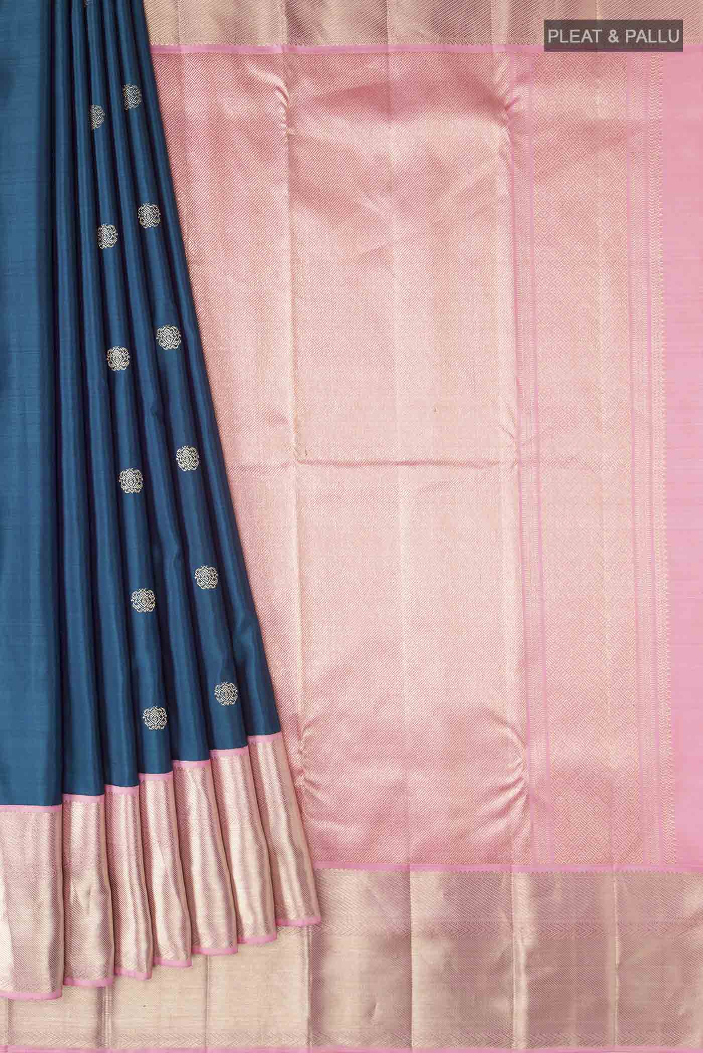 Blue Kanjivaram Silk Saree - Image 4