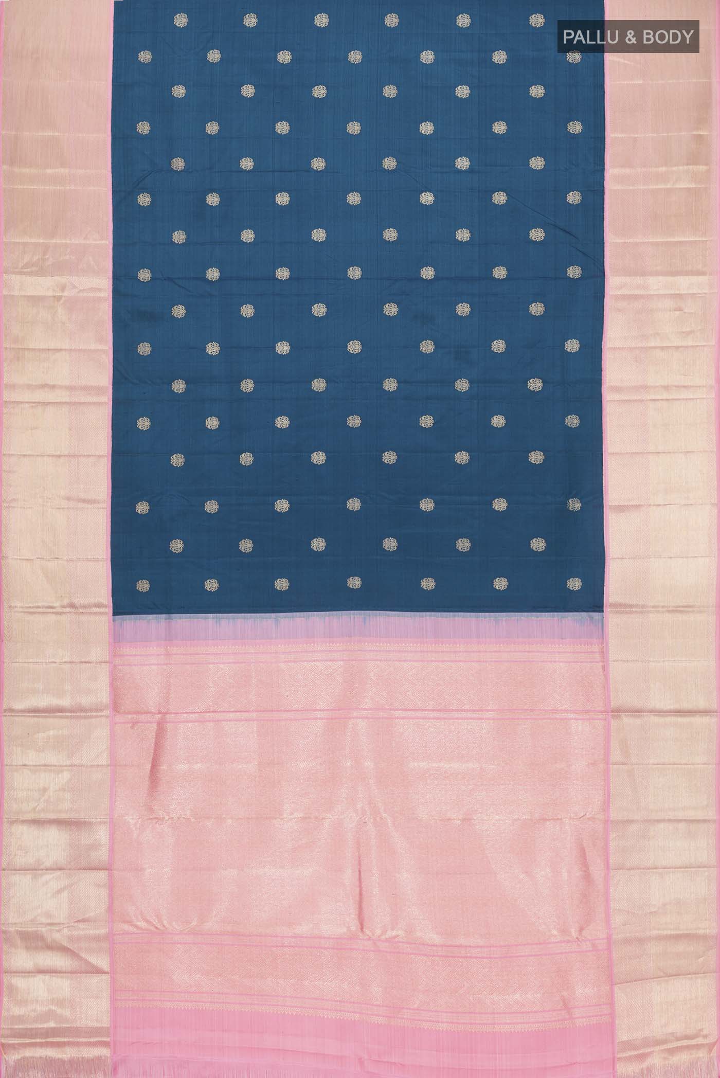 Blue Kanjivaram Silk Saree - Image 6