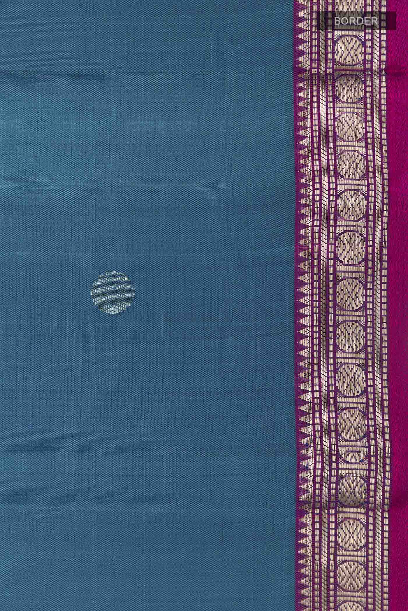 Blue Kanjivaram Silk Saree - Image 3