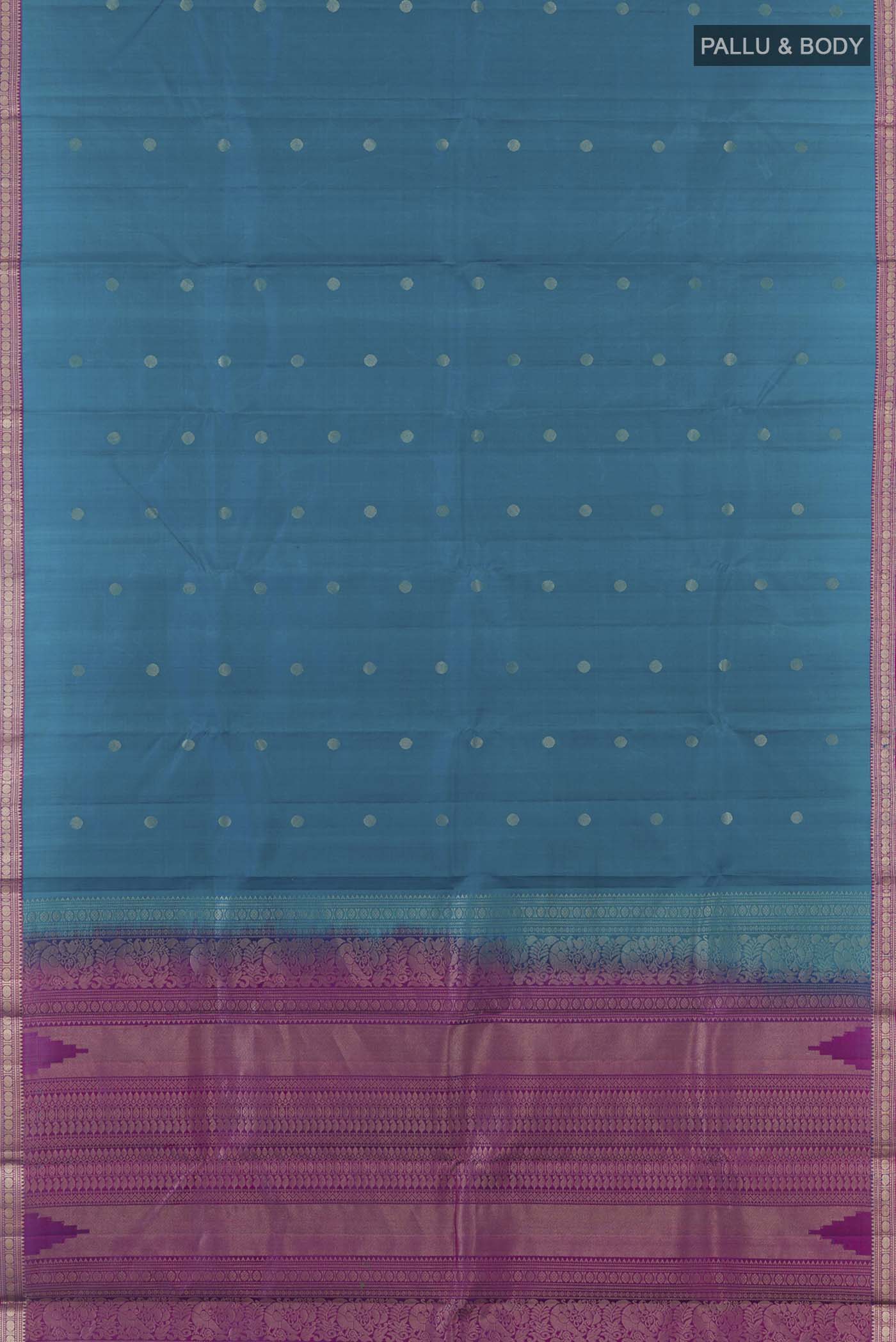 Blue Kanjivaram Silk Saree - Image 6