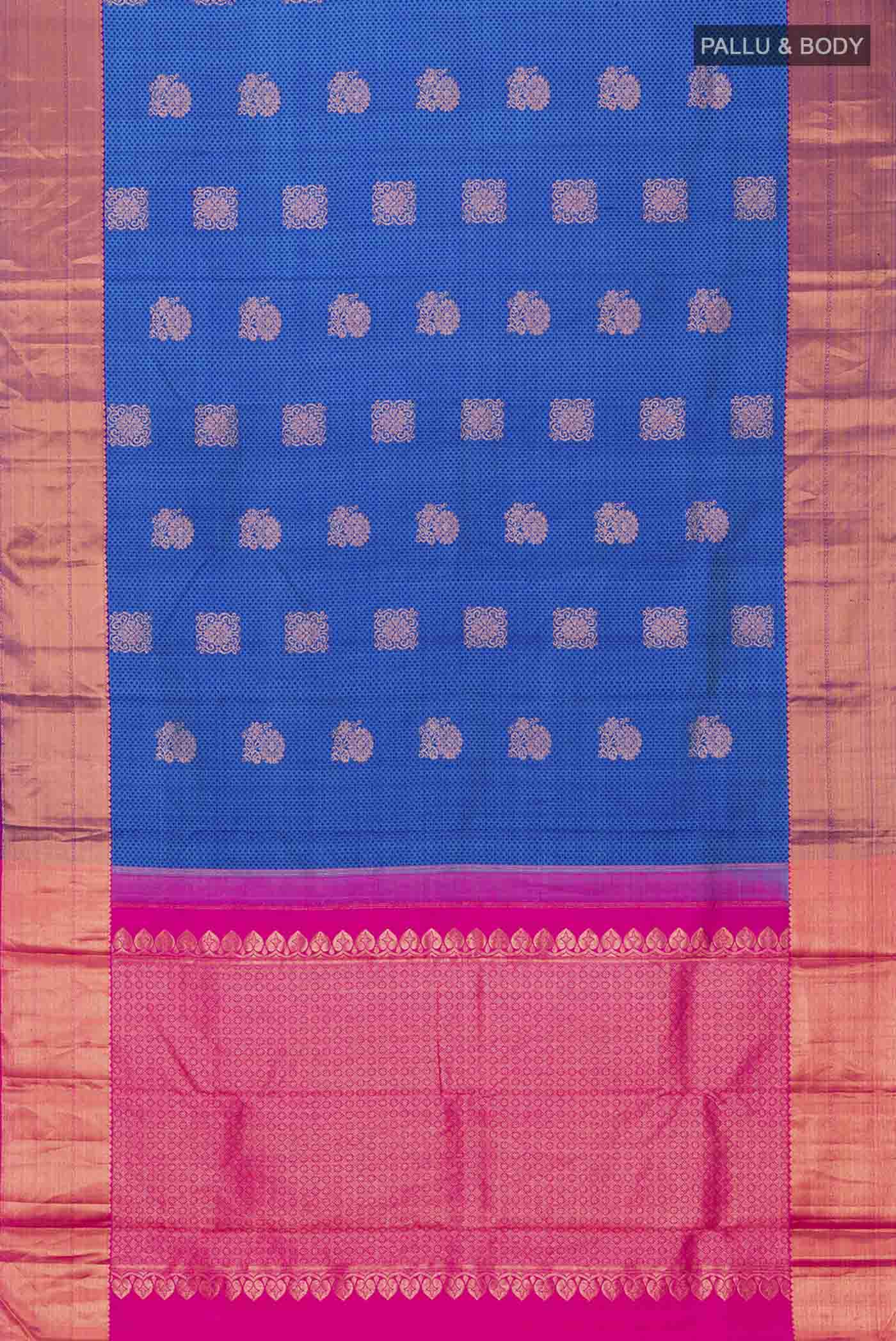Blue Kanjivaram Silk Saree - Image 6