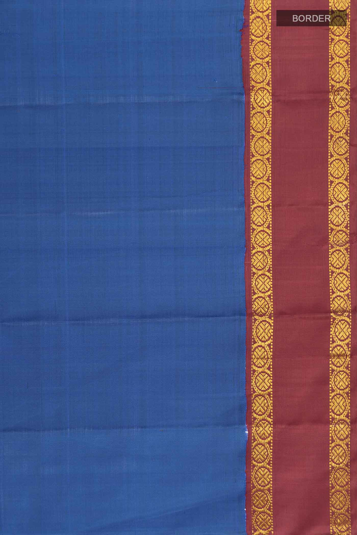 Blue Kanchipuram Silk Saree - Image 3