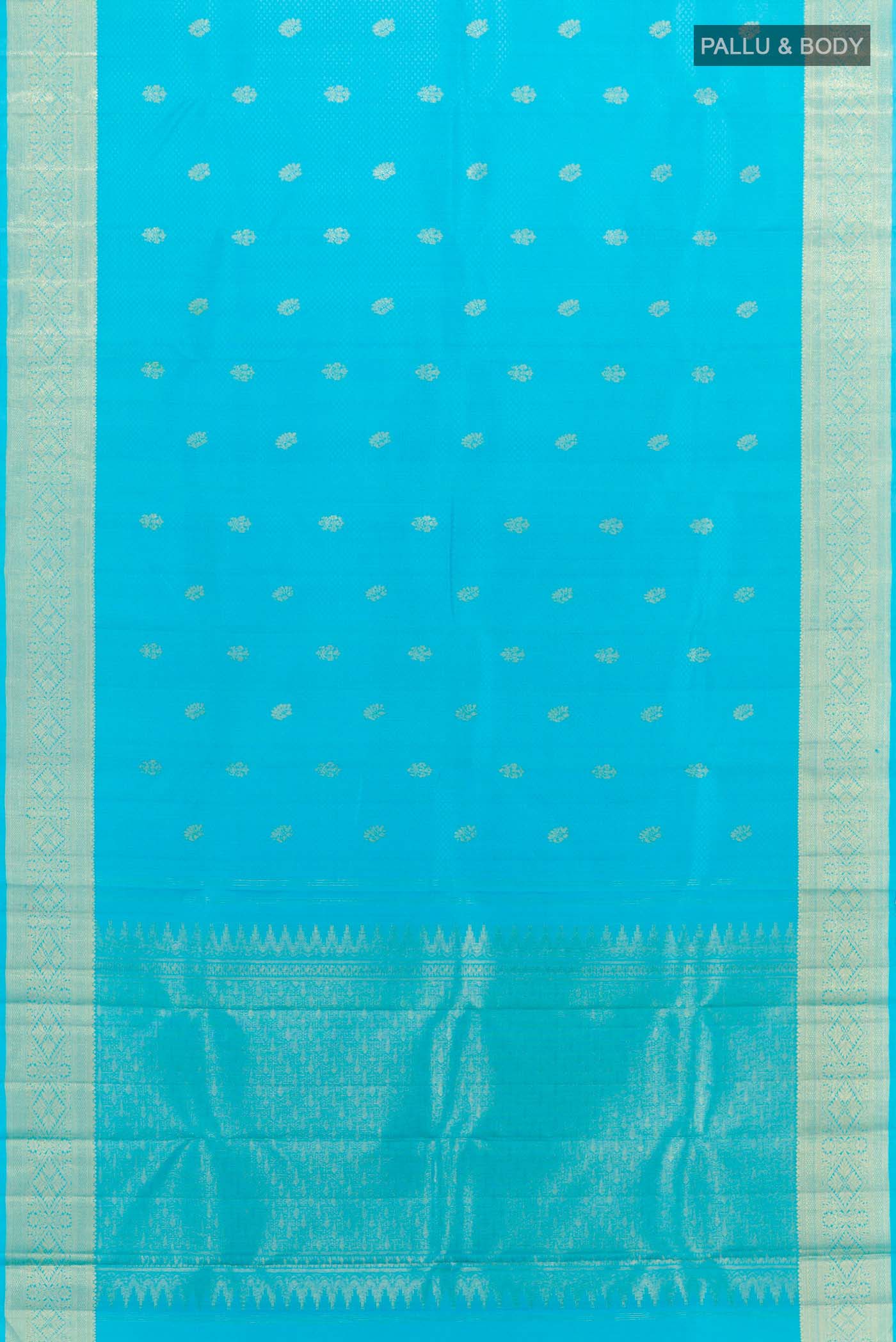 Blue Kanchipuram Silk Saree - Image 4
